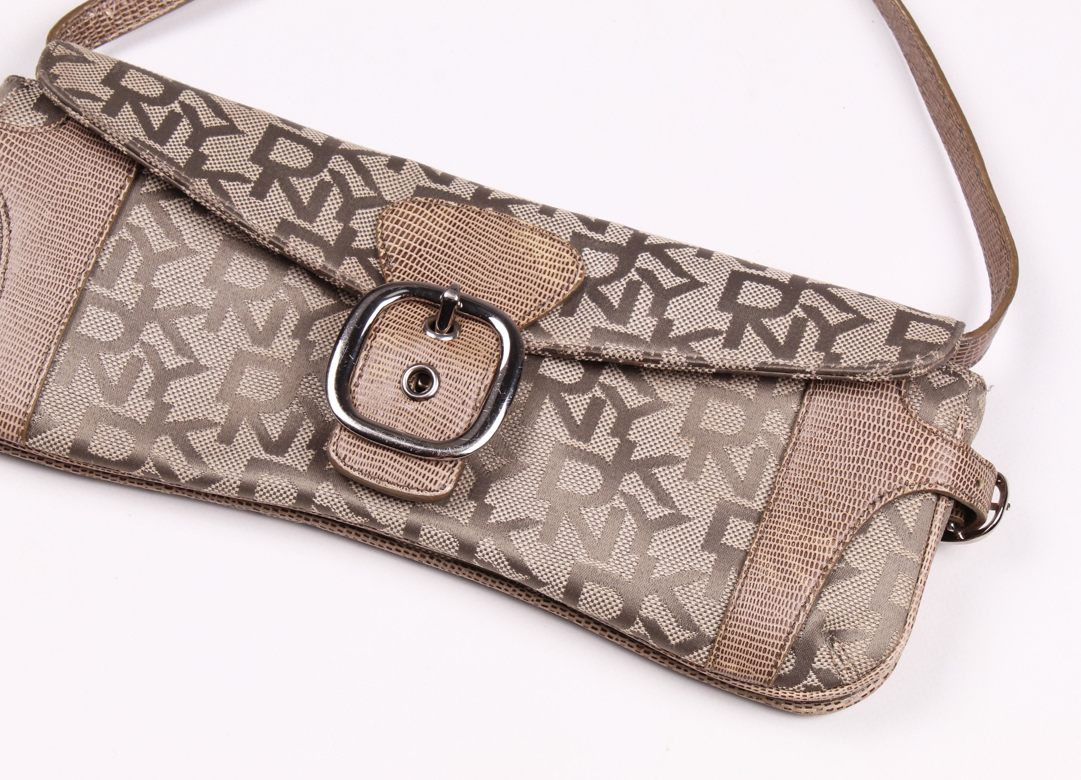 DKNY × Vintage Vintage DKNY Monogram Y2K Glam Small Shoulder Baguett Bag Size ONE SIZE - 2 Thumbnail