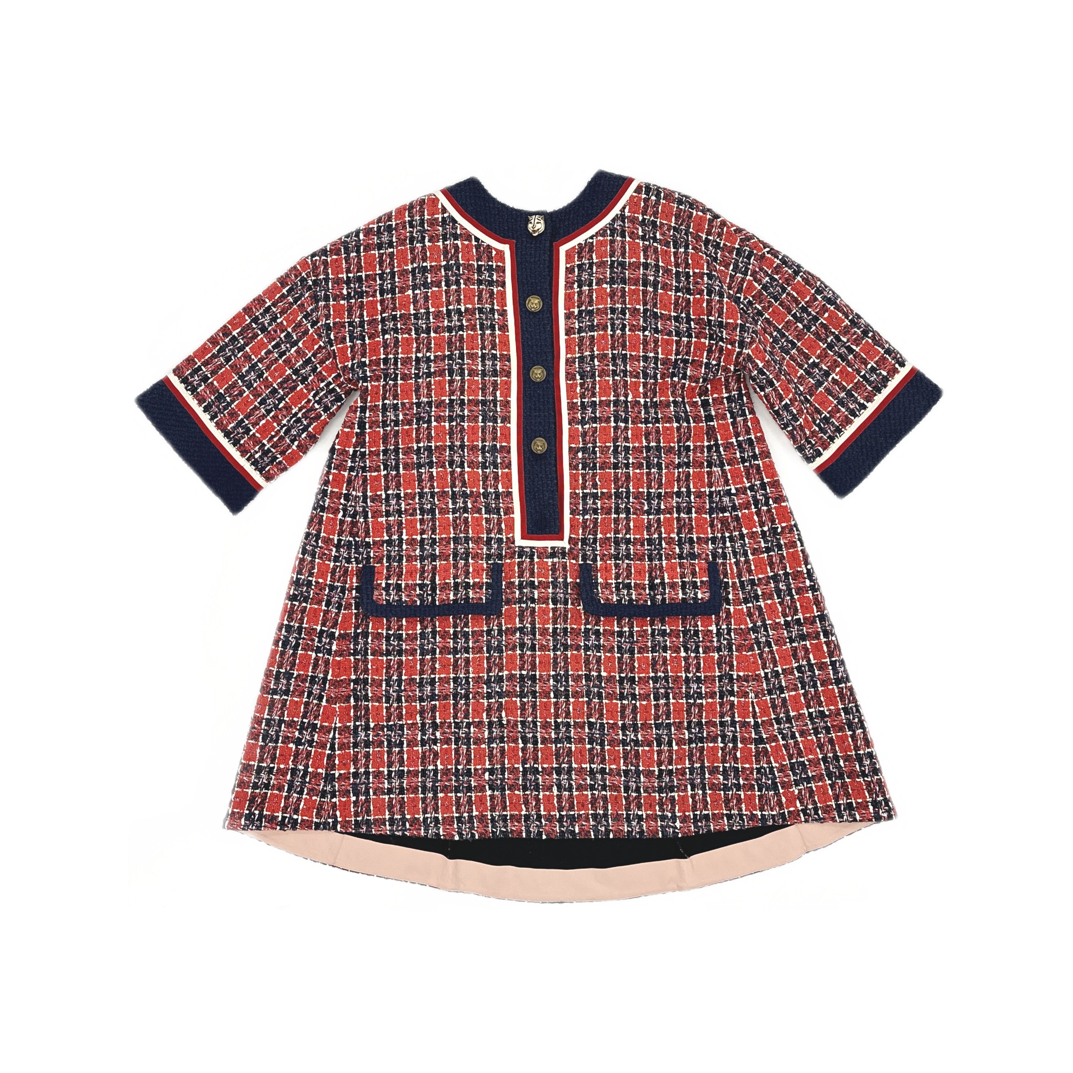 Gucci Gucci Red Tweed Check Mini Dress Size 40 Size S / US 4 / IT 40 - 1 Thumbnail