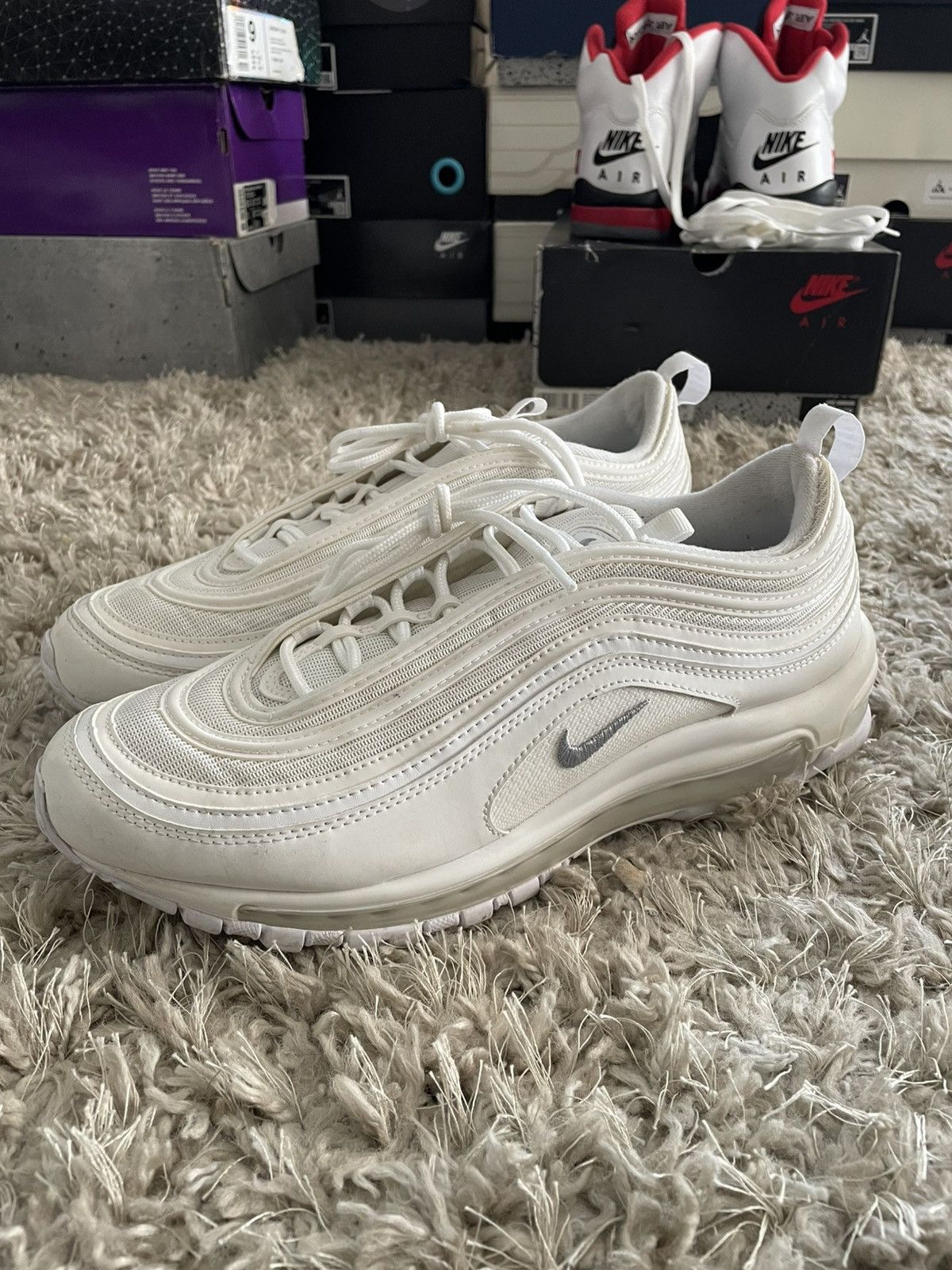 Nike Nike Air Max 97 Triple White Size US 11 / EU 44 - 1 Thumbnail