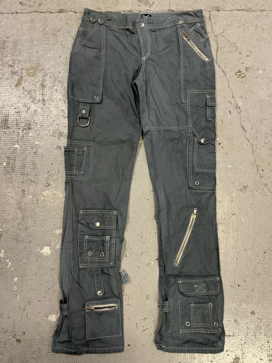 Dolce & Gabbana SS2003 Dolce & Gabbana Grey Army Multi Zips Bondage Pants Size US 30 / EU 46 - 1 Thumbnail