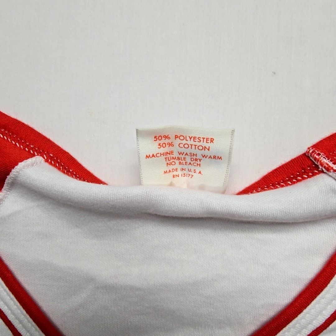 Vintage Vintage Montana Graphic Tee Le Riche Red White V-Neck Shirt Size L / US 10 / IT 46 - 4 Thumbnail