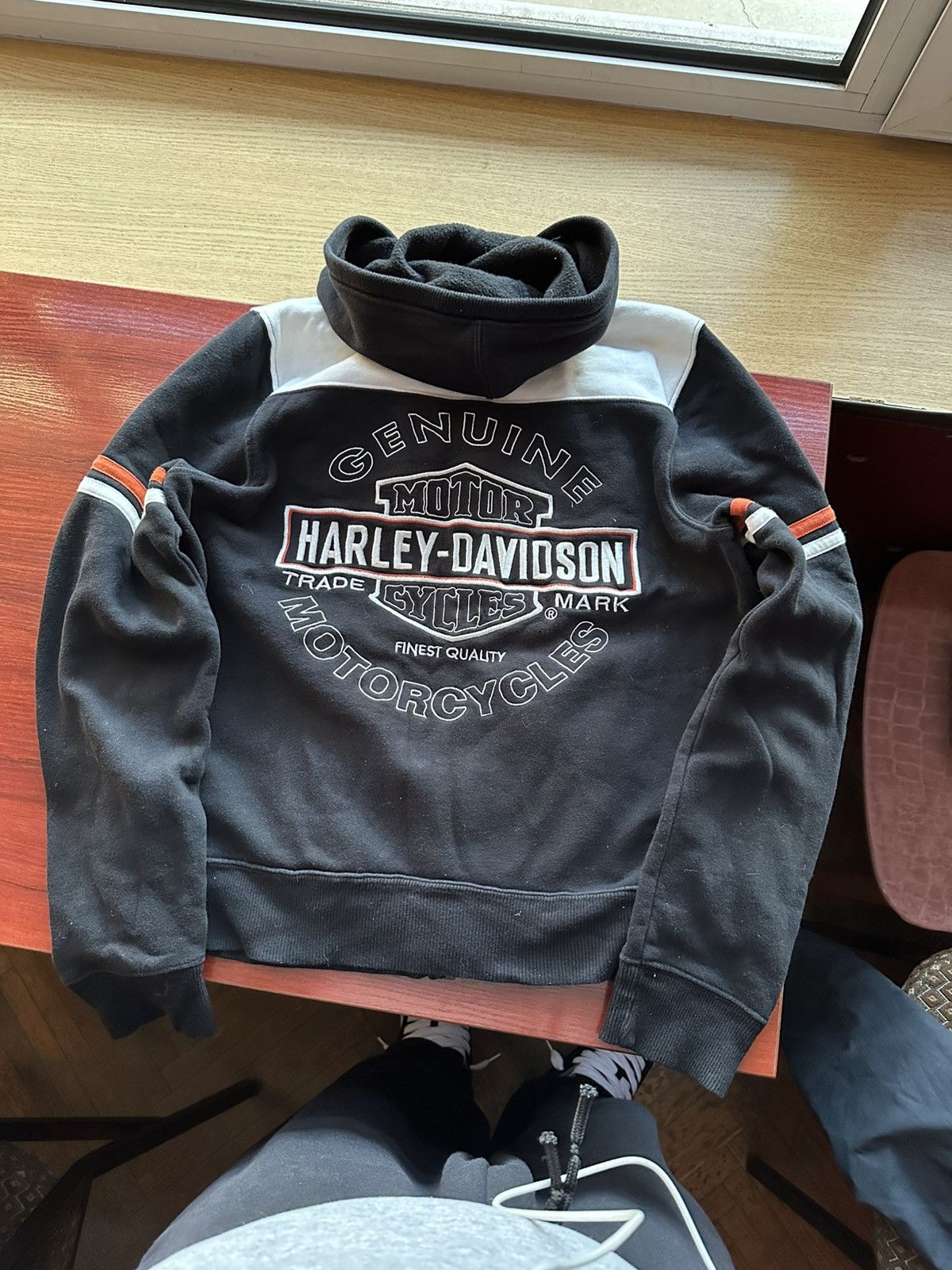 Harley Davidson × Vintage Harley Davidson Zip Hoodie Size L / US 10 / IT 46 - 1 Thumbnail