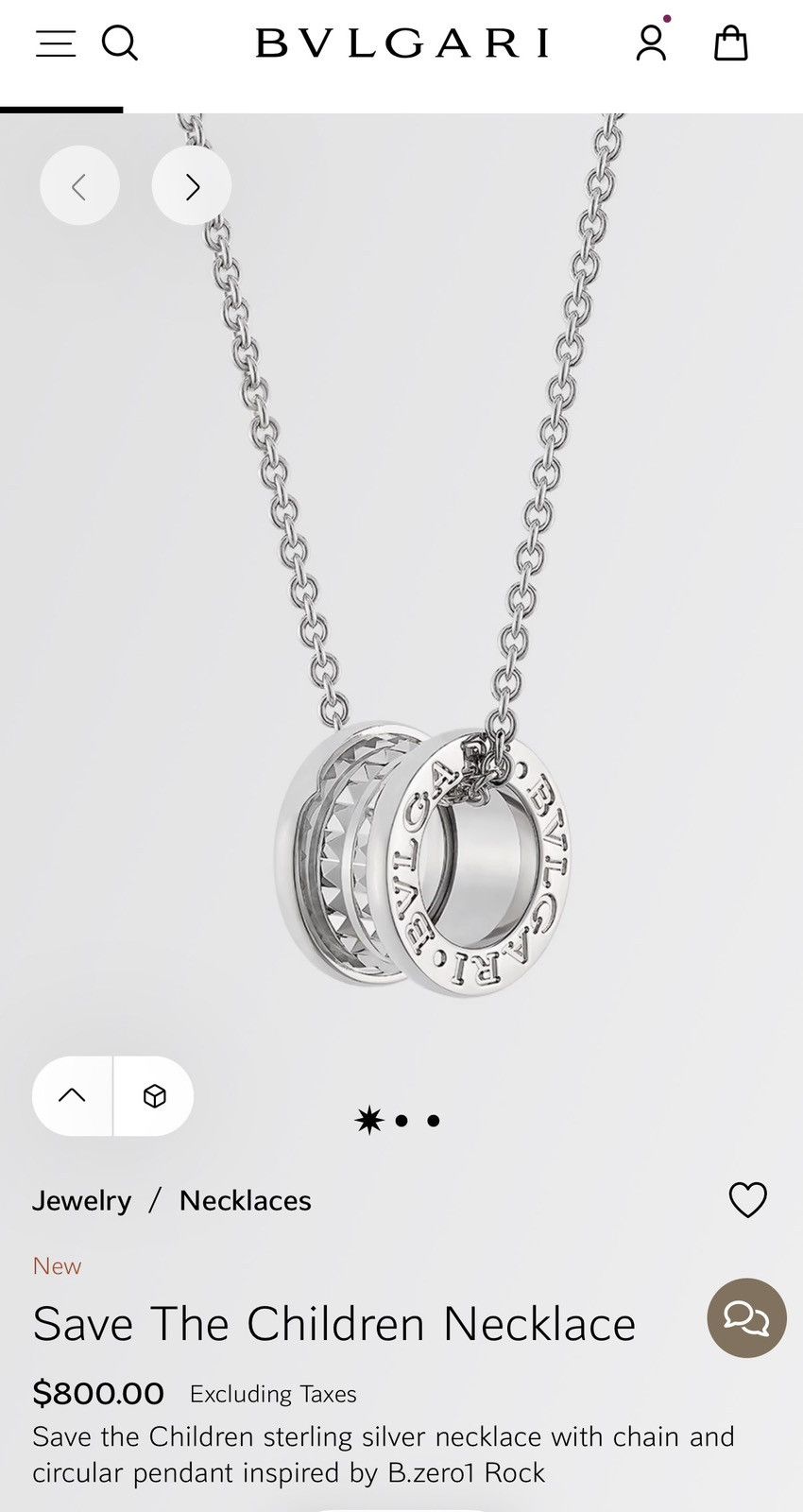 Bvlgari Bvlgari Save the Children Necklace Size ONE SIZE - 3 Thumbnail