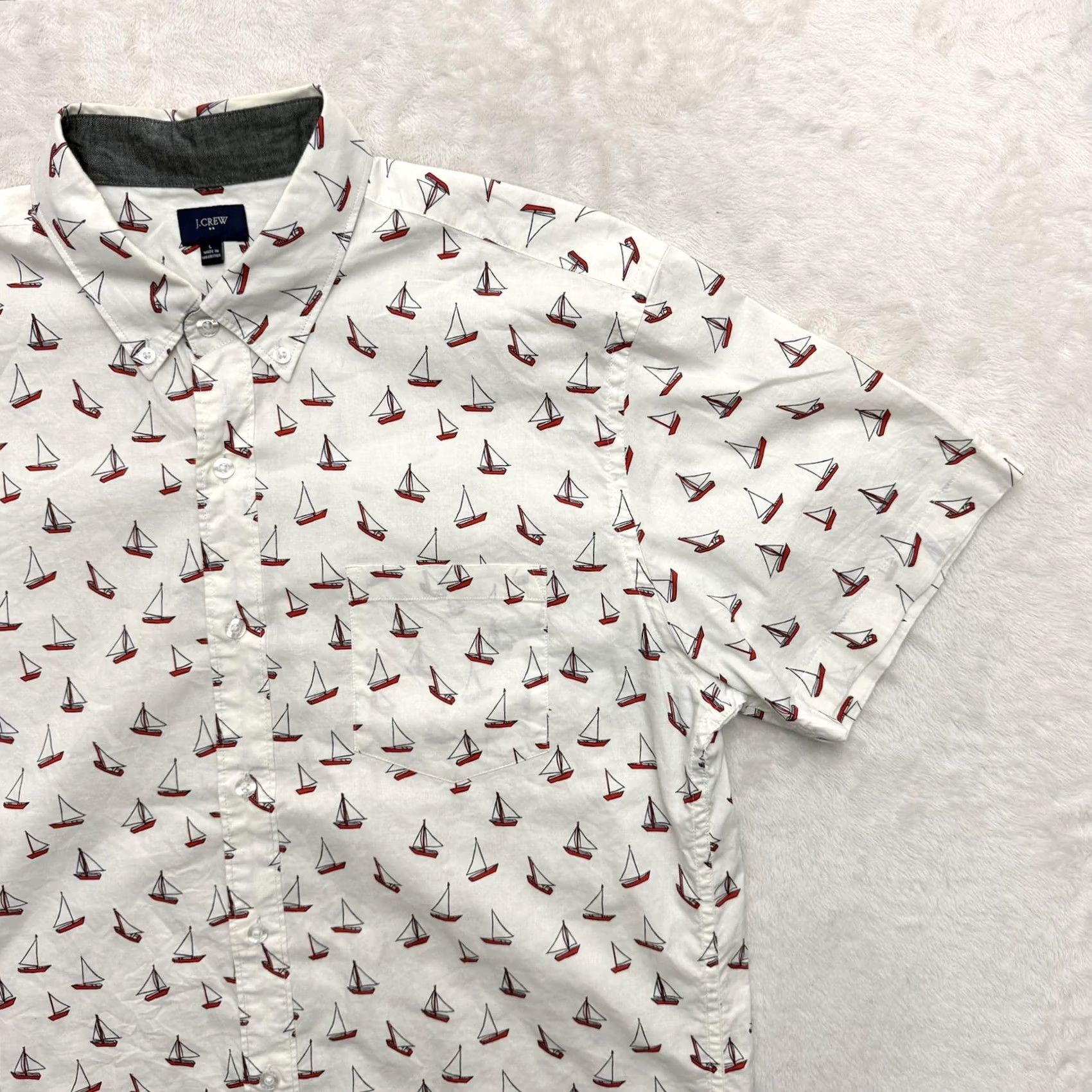 J.Crew J.Crew Shirt Mens Large White Sailboat Print Button-Down Beach Nautical AOP Shirt Shirt Mens Large White Sailboat Print Button-Down Beach Nautical AOP Size US L / EU 52-54 / 3 - 3 Thumbnail