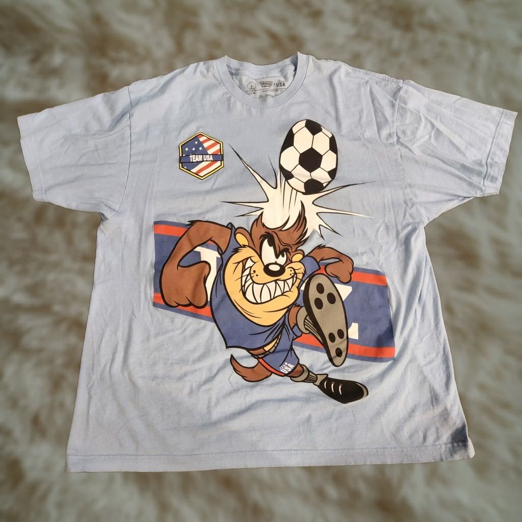 Vintage Looney Tunes X Team USA Soccer Taz T Shirt Tee Mens 2XL Blue USMNT Shirt Men Short Sleeve Crew Neck Graphic Print Logo T-Shirt Mens USMNT 2XL Blue Size US XXL / EU 58 / 5 - 1 Thumbnail