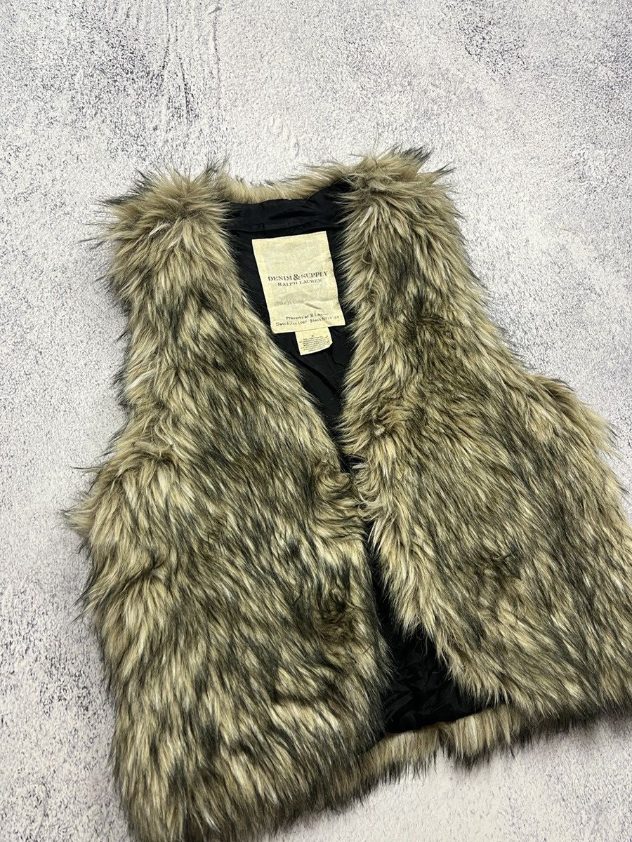 Denim & Supply Ralph Lauren × RRL Ralph Lauren Fur Coat Vest Denim And Supply Ralph Lauren Rare Hype Y2K Size XL / US 12-14 / IT 48-50 - 4 Thumbnail
