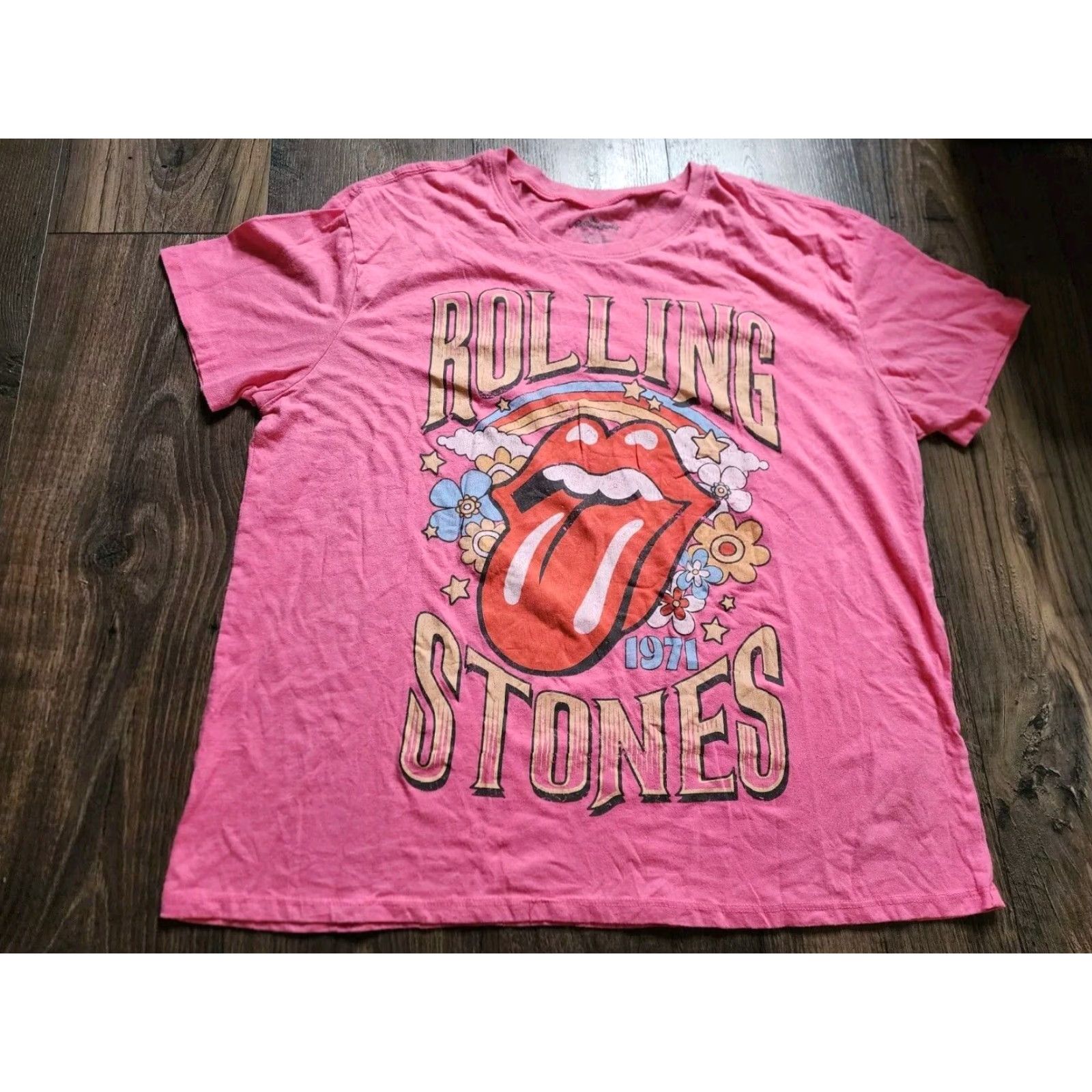 Doublet Womens THE ROLLING STONES UK TOUR 1977 Double Sided Distressed T Shirt Pink XL Size XL / US 12-14 / IT 48-50 - 7 Thumbnail