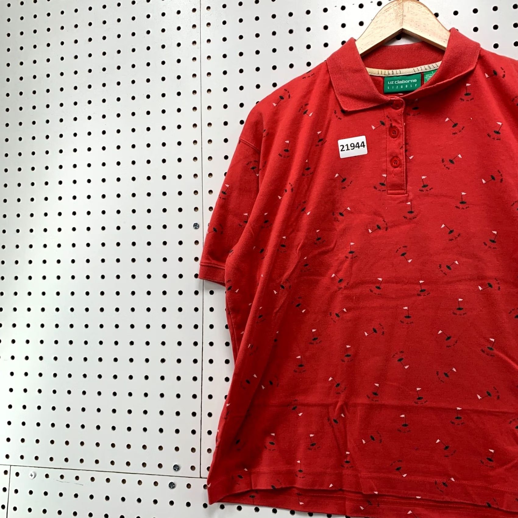 Liz Claiborne Liz Claiborne Polo Shirt AOP All Over Flag Logo Womens Large FIts 23.5x25 Polo Shirt Mens Womens Girls Boys Size L / US 10 / IT 46 - 3 Thumbnail