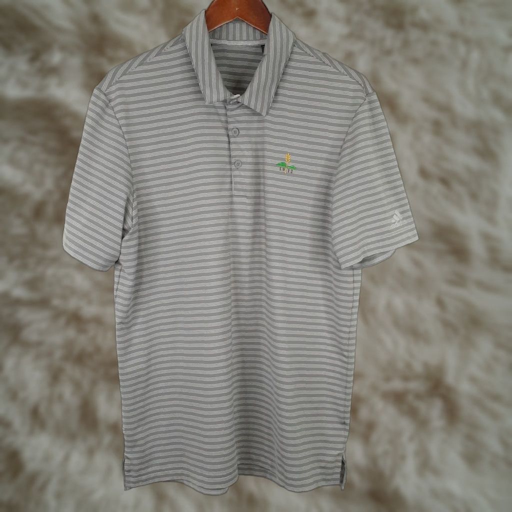 Adidas Adidas Golf Polo Shirt Short Sleeve Mens Medium Striped Gray Size US M / EU 48-50 / 2 - 1 Thumbnail