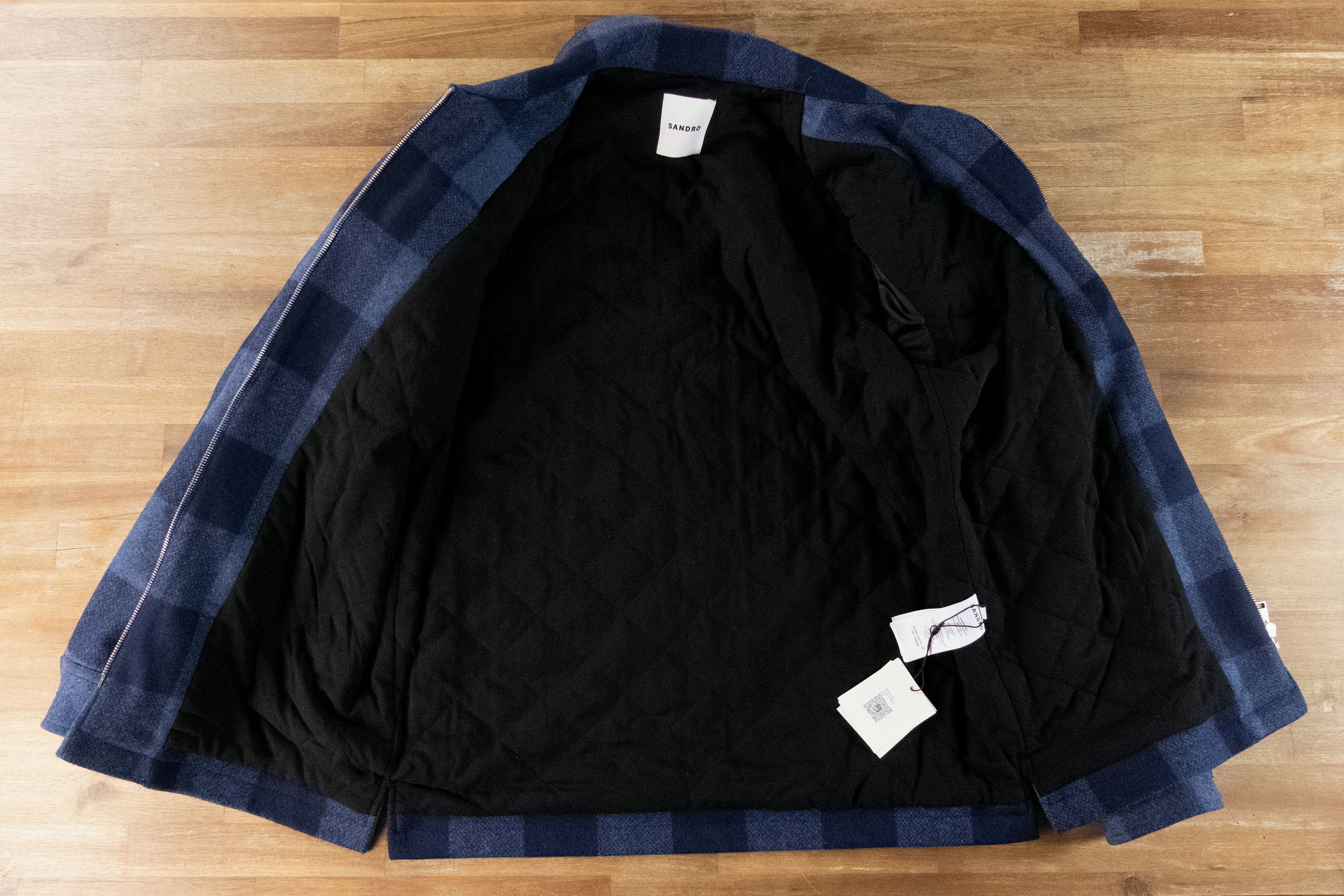 Sandro SANDRO Paris blue checkered light padded wool jacket Medium Size US M / EU 48-50 / 2 - 10 Thumbnail