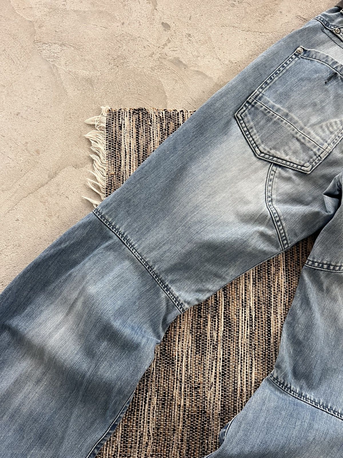 G-Star Vintage GStar Raw Moto Double Knee Faded Denim Jeans Y2K Size US 31 - 17 Thumbnail