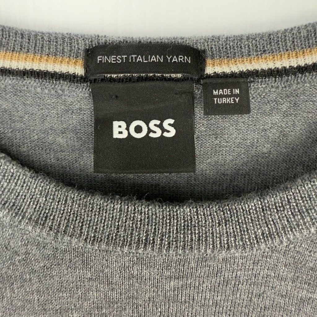 Hugo Boss BOSS by HUGO BOSS Leno Crew Neck Grey Jumper Sweater Size S Size US S / EU 44-46 / 1 - 7 Thumbnail