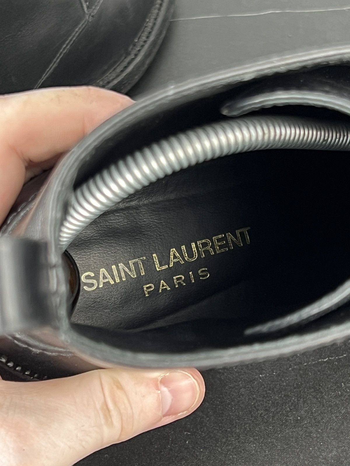 Saint Laurent Paris Saint Laurent Paris Leather Lace Up Ankle Boots (Y0381) Size US 8 / IT 38 - 12 Thumbnail
