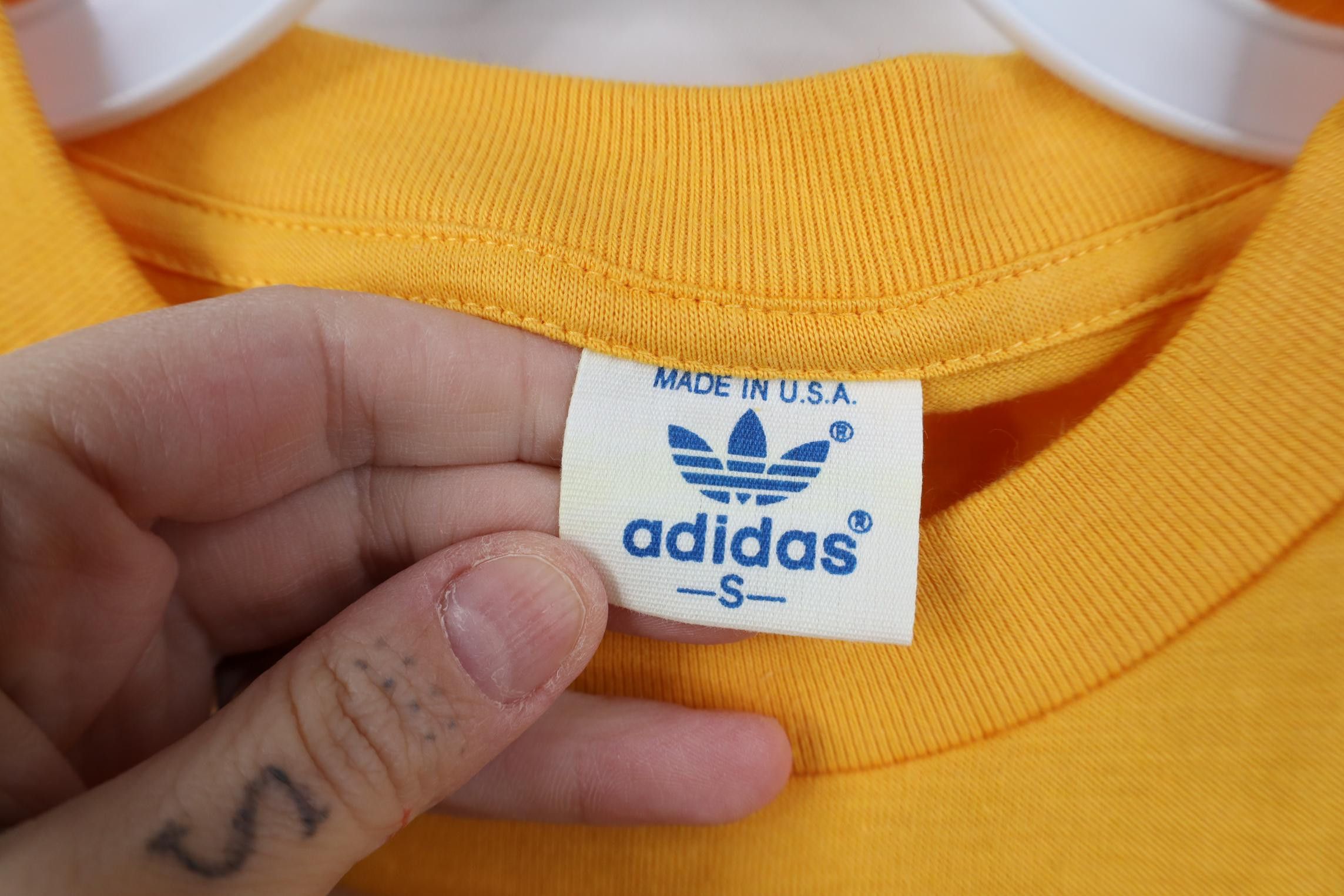Adidas Deadstock Vintage 80s Adidas Trefoil Big Logo T-Shirt USA Size US S / EU 44-46 / 1 - 7 Thumbnail