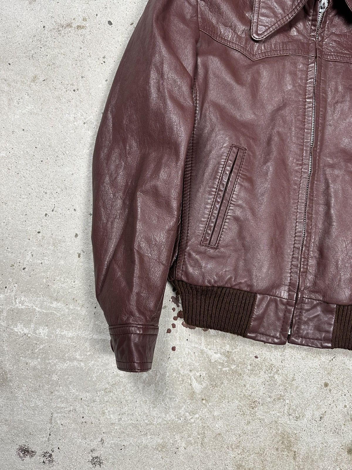 Other Vintage 90s Burgundy Genuine Leather Bomber Utility Jacket Size US XS / EU 42 / 0 - 3 Thumbnail