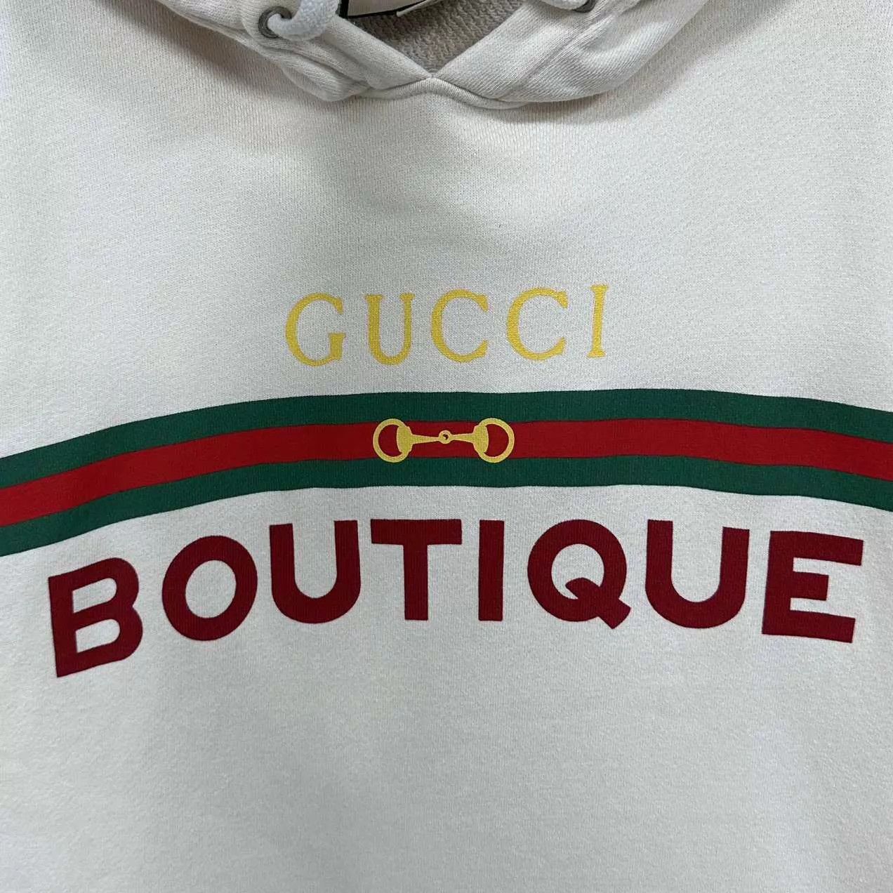Gucci GUCCI Beige Striped Horsebit Logo Hoodie Size S Size US S / EU 44-46 / 1 - 5 Thumbnail