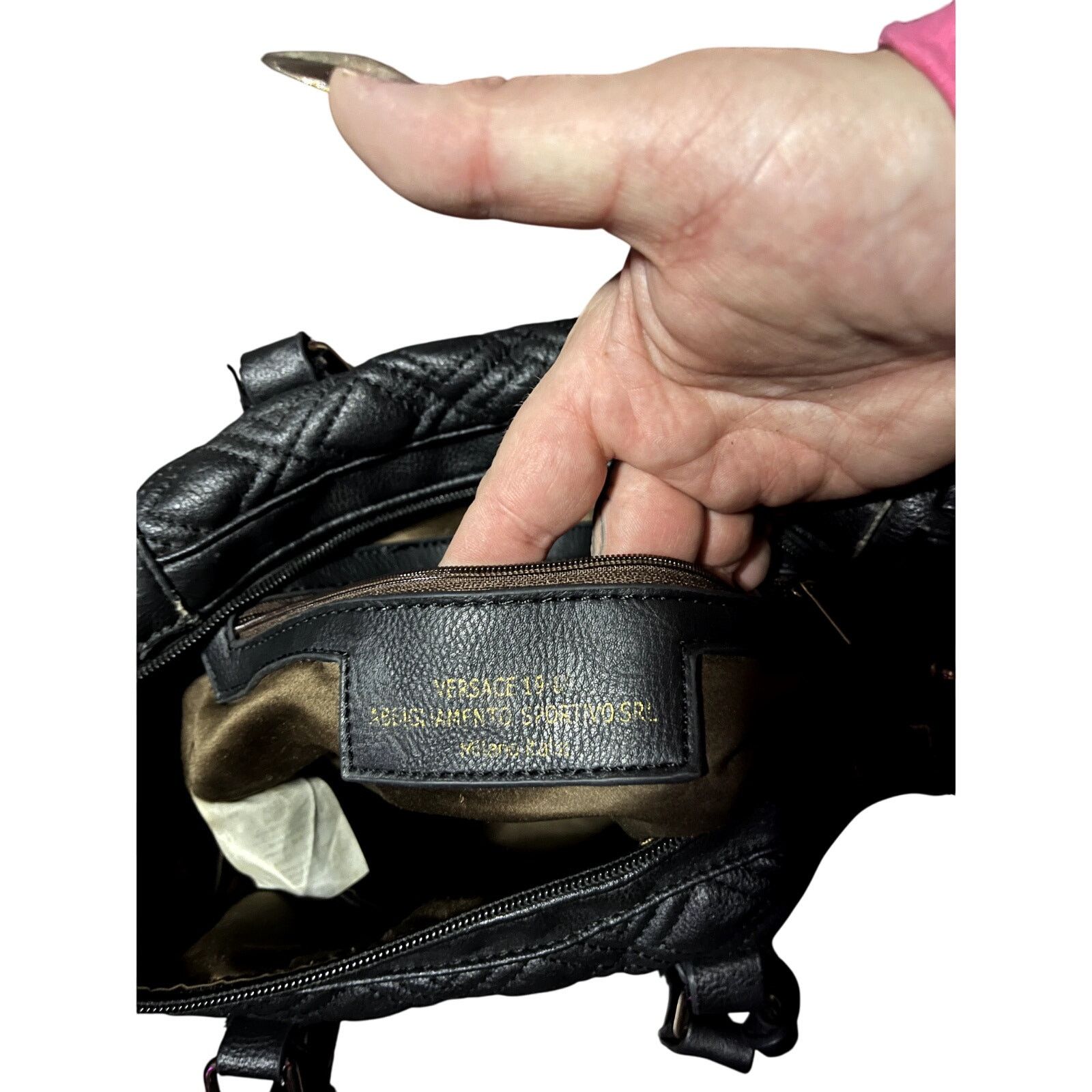 Versace Versace handbag quilted black vintage original shoulder vtng Size ONE SIZE - 3 Thumbnail