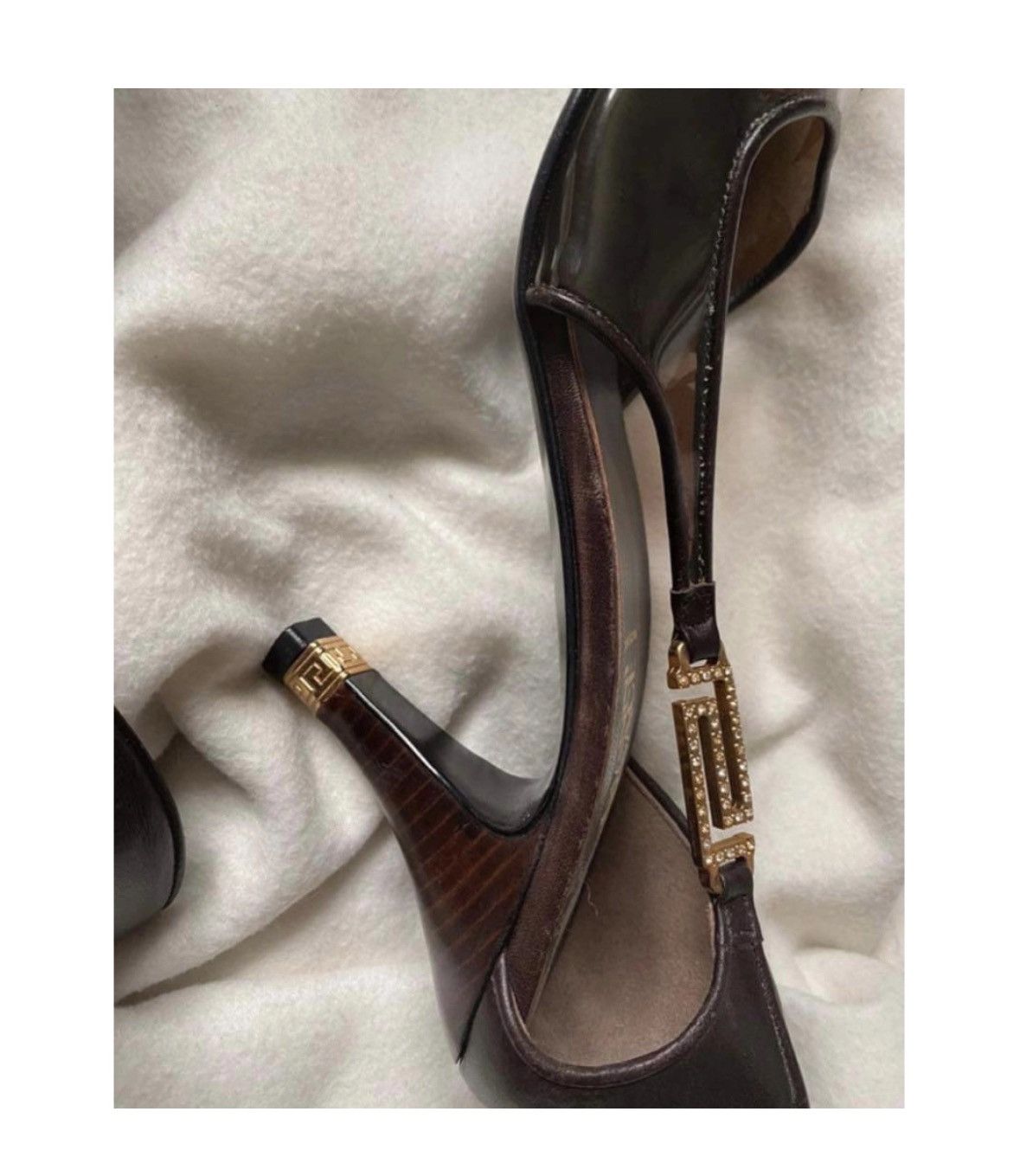 Versace × Vintage Leather Heels Gianni Versace Size US 6 / IT 36 - 3 Thumbnail