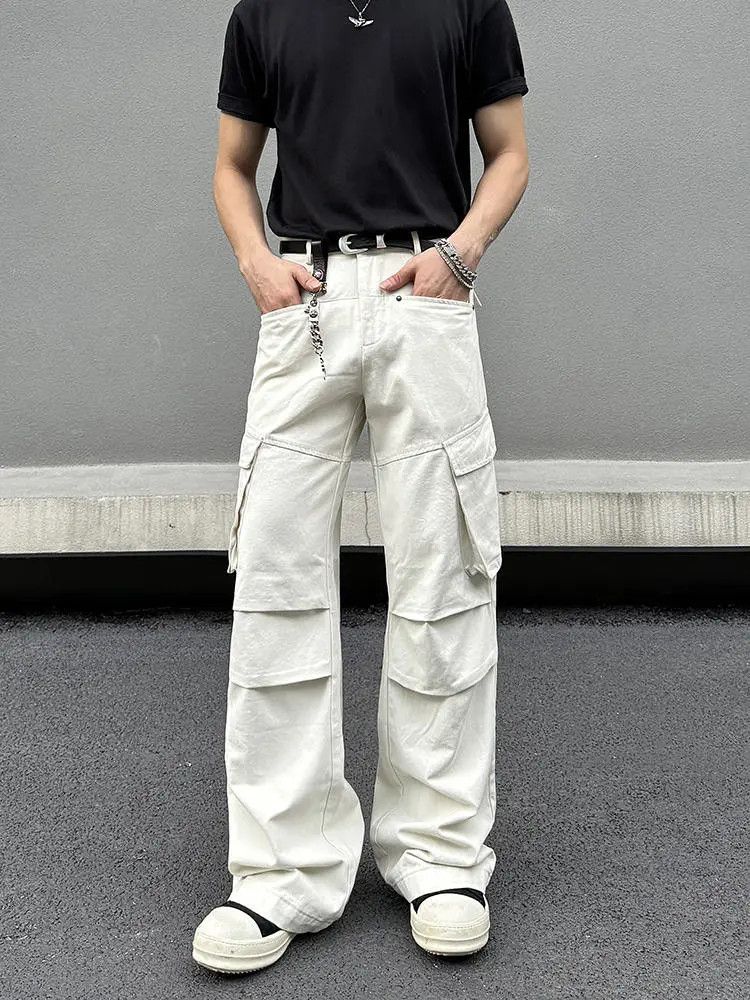Japanese Brand × Jean Baggy White Cargo Denim Jeans Size US 30 / EU 46 - 2 Thumbnail