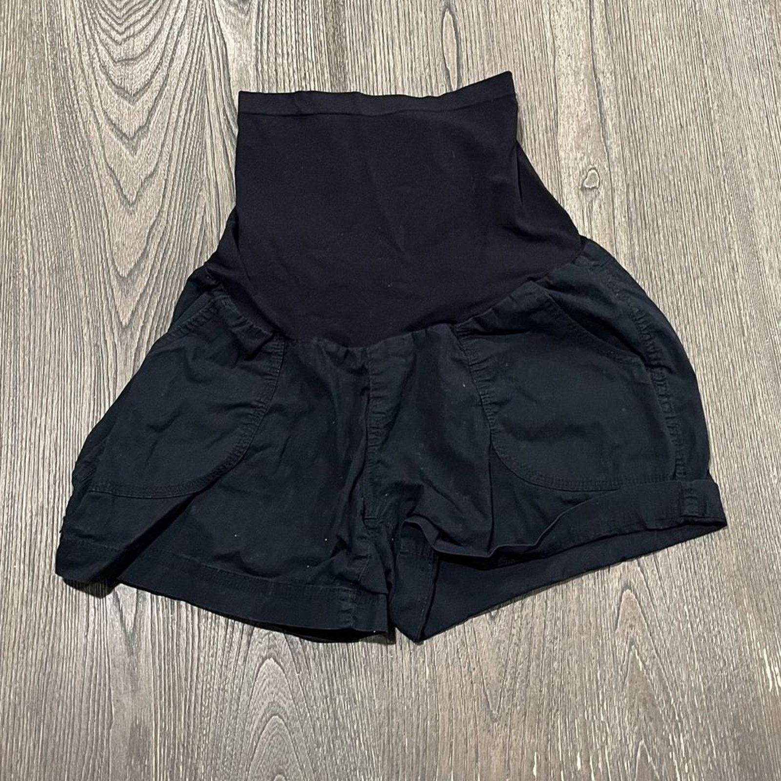Vintage Motherhood Maternity Cotton Black Shorts Size M Size 27" / US 4 / IT 40 - 1 Thumbnail