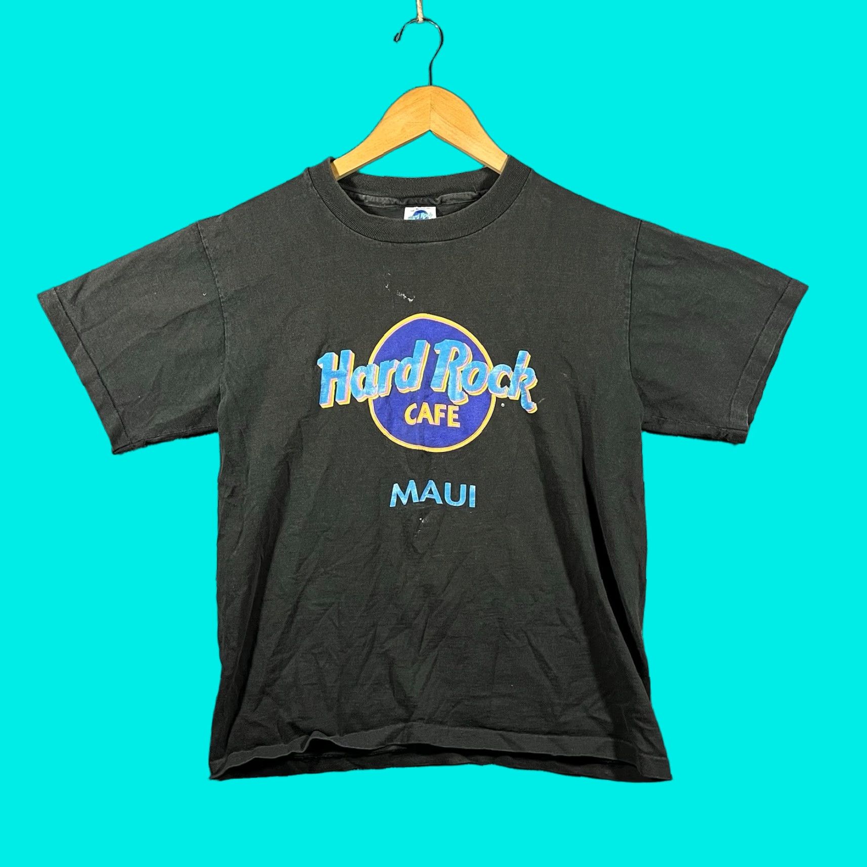 Hard Rock Cafe VINTAGE Hard Rock Cafe Maui Hawaii Graphic Black T-Shirt Medium Men 90s Graphic Print Short Sleeve Crew Neck Logo 1990s USA Size US M / EU 48-50 / 2 - 1 Thumbnail