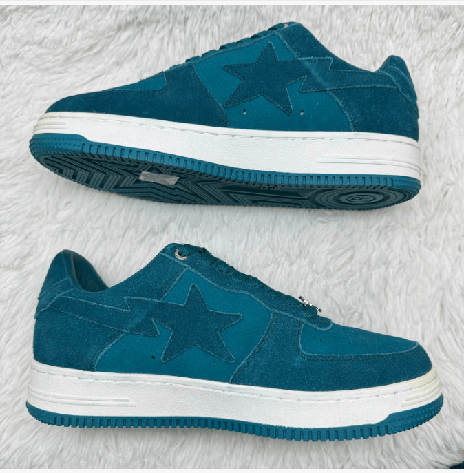 Bape A Bathing Ape Bapesta Low Teal Suede Sneakers Size US 9 / EU 42 - 4 Thumbnail
