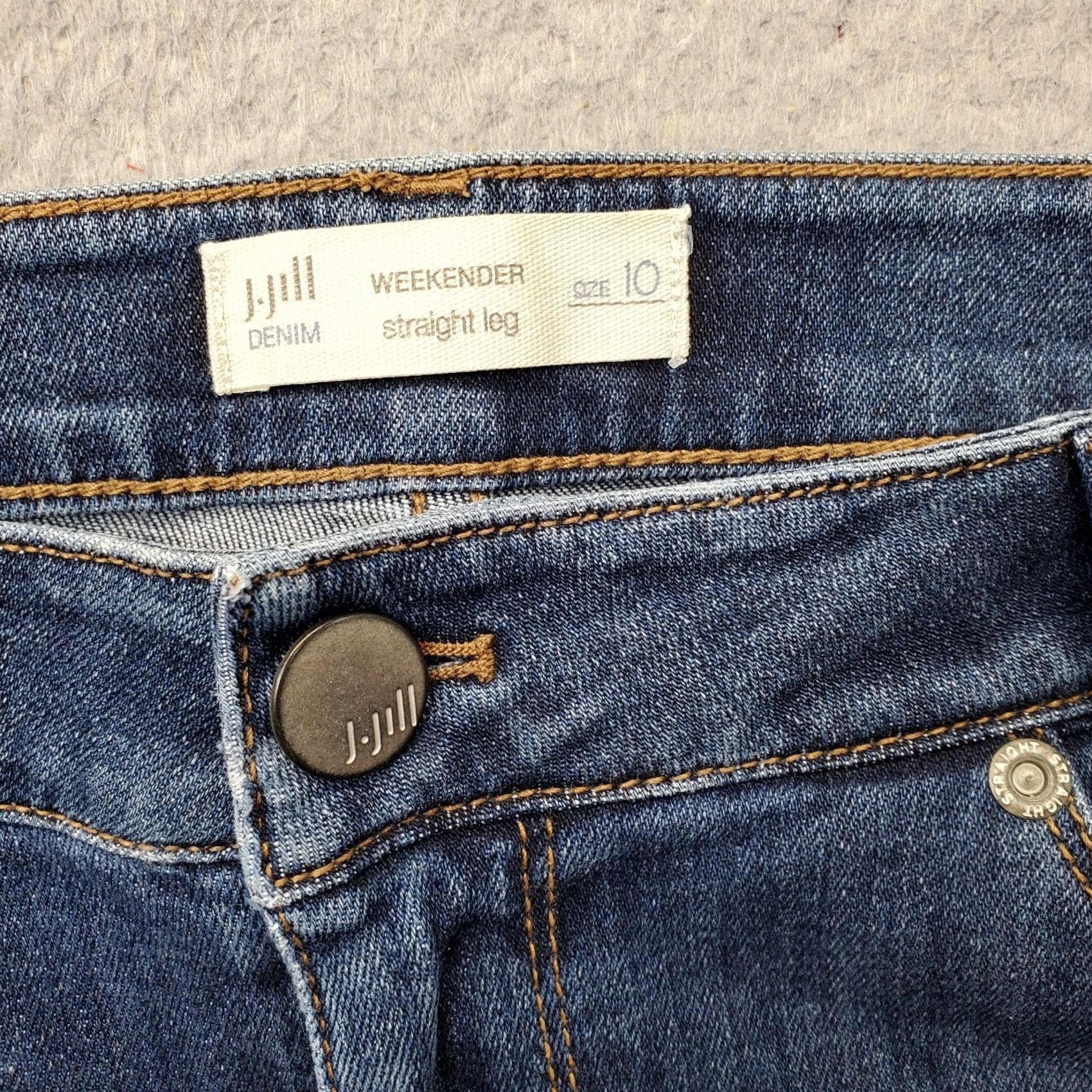 J. Jill J. Jill Weekender Jeans Womens 10 Blue Denim Dark Wash Stretch Straight Leg Size 32" / US 10 / IT 46 - 7 Thumbnail