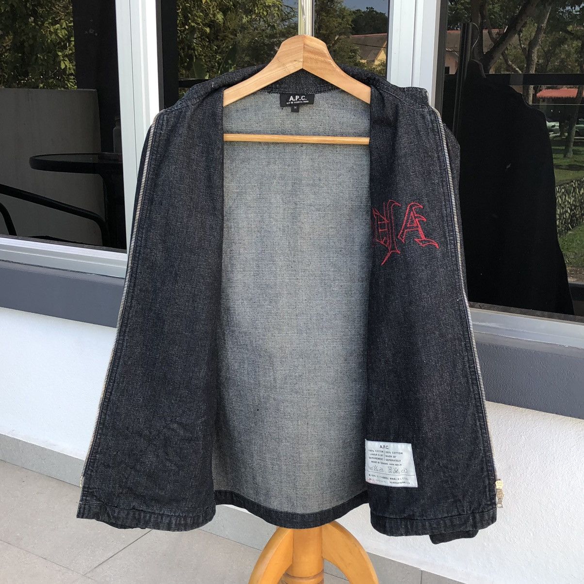 A.P.C. Vintage A.P.C Embroidery Logo Denim Zipper Jacket Size US M / EU 48-50 / 2 - 9 Thumbnail