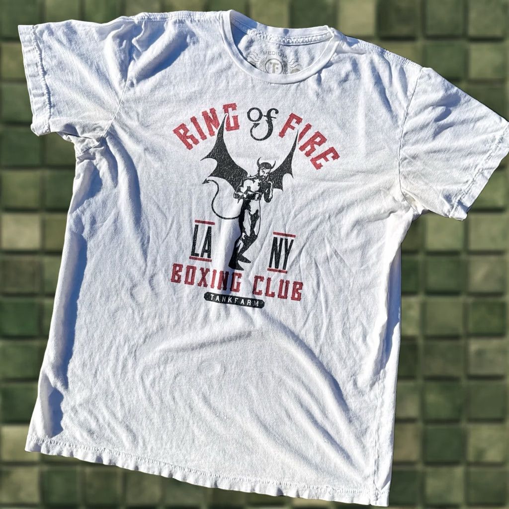Vintage Tankfarm Ring of Fire Boxing Club Devil Fight T Shirt Mens M USA Made Size US M / EU 48-50 / 2 - 1 Thumbnail