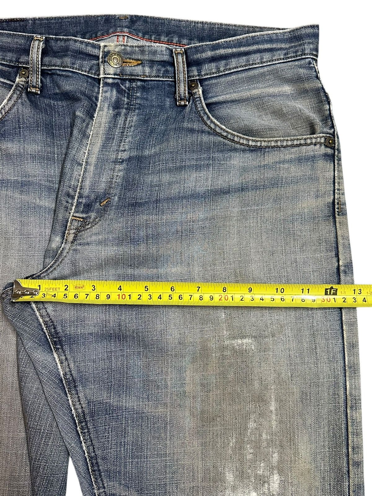 Edwin Edwin XV Exclusive Vintage Blue Faded Wash Distressed Jeans Size US 35 - 15 Thumbnail