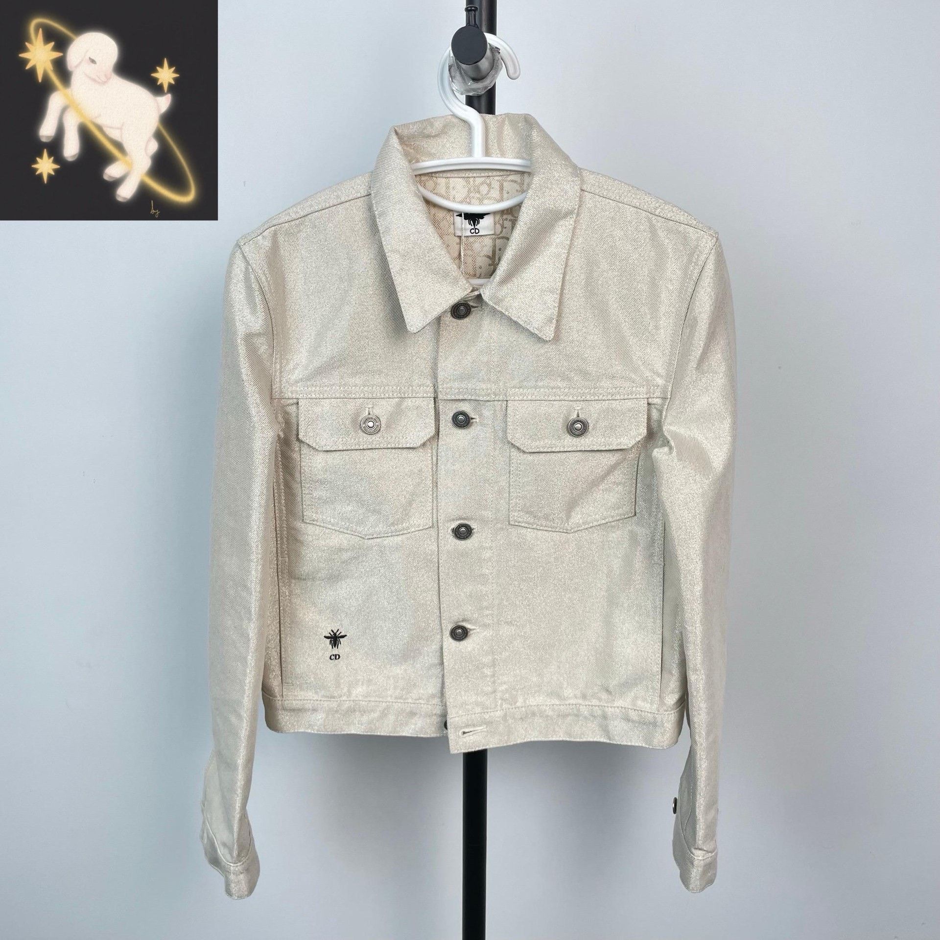 Dior Dior Denim Embroidered White Jacket 38 Women Size S / US 4 / IT 40 - 1 Thumbnail