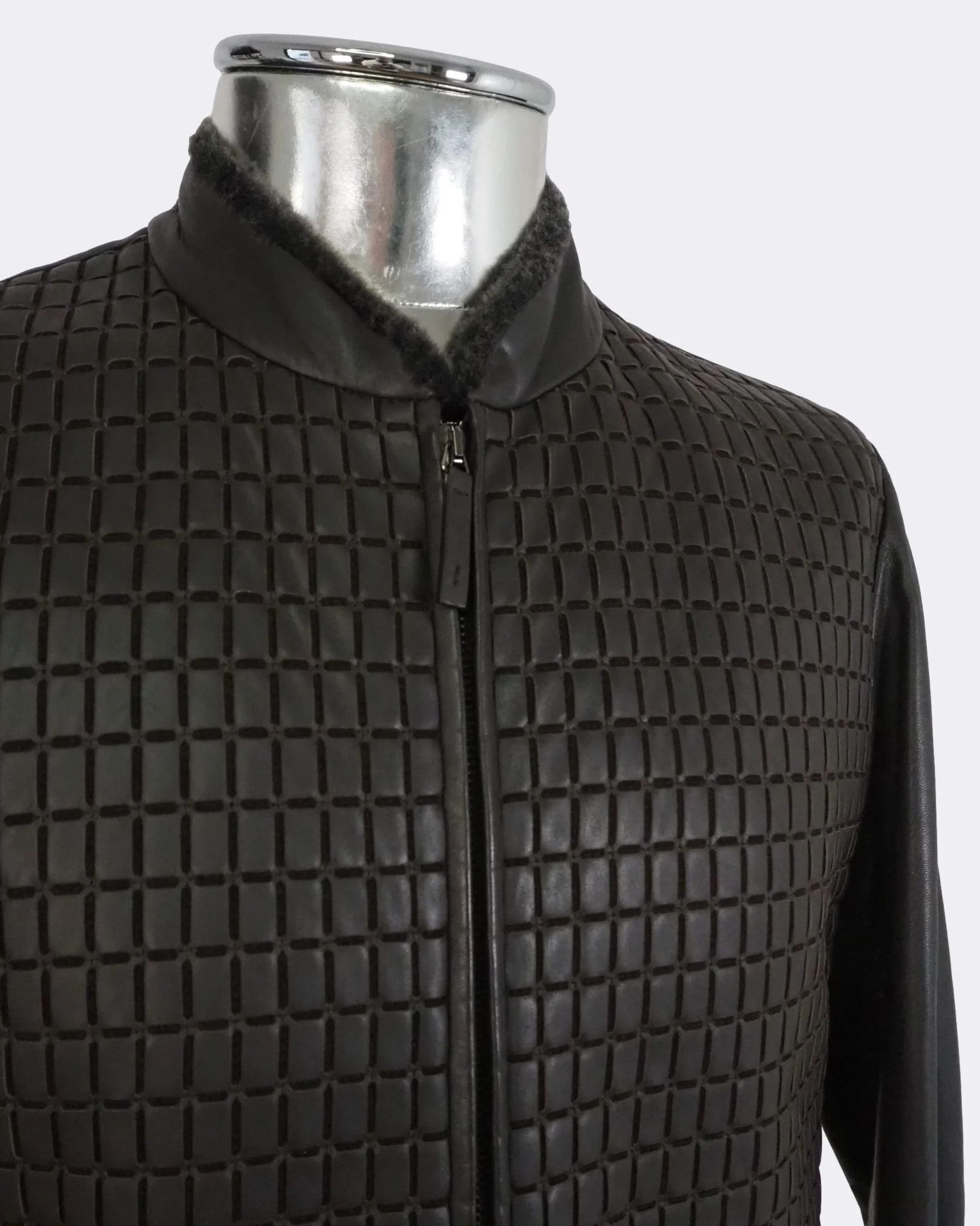 Armani Collezioni Armani Collezioni Square FrontLeatherJacket Fur Collar$2325 Size US M / EU 48-50 / 2 - 9 Thumbnail