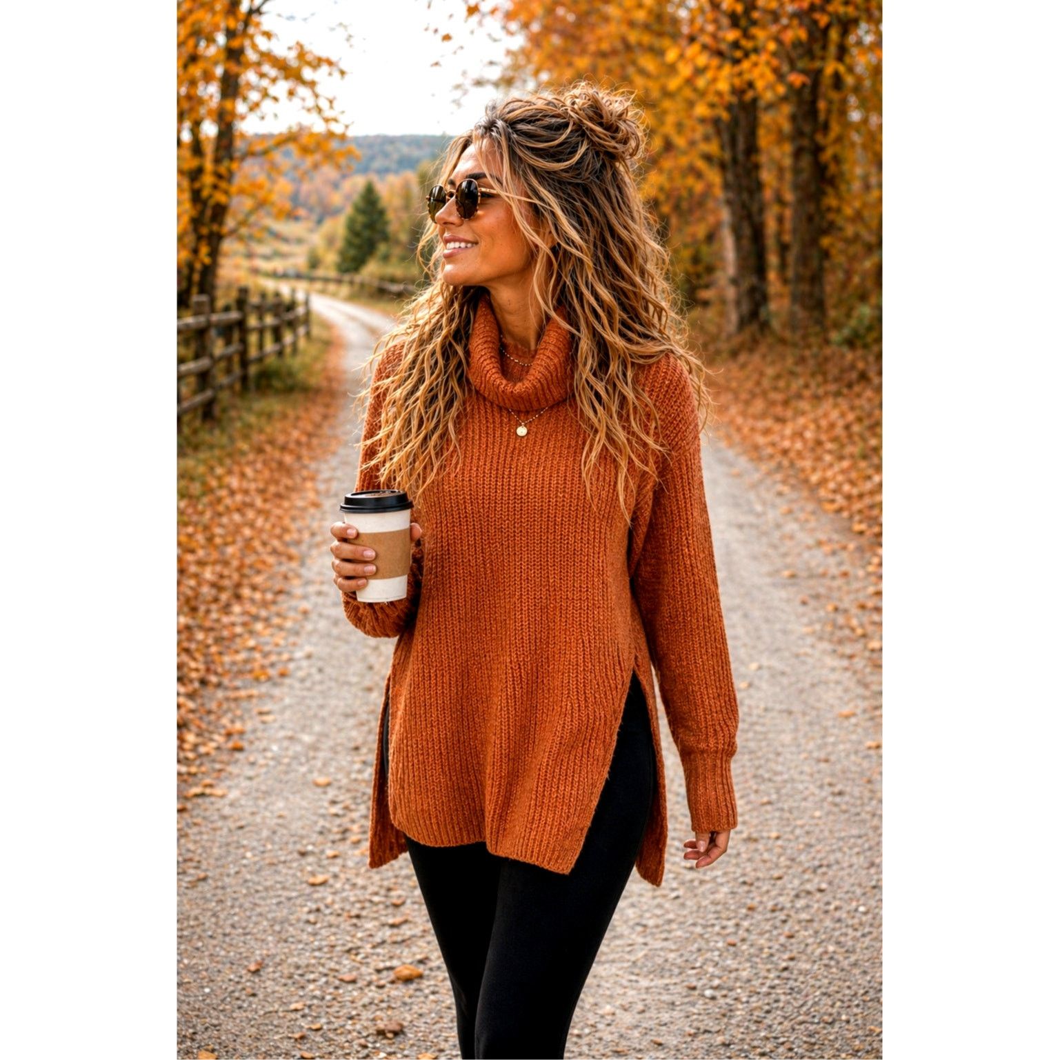 Free People Free People Eleven Chunky Knit Sweater - Rust - size M Size M / US 6-8 / IT 42-44 - 1 Thumbnail