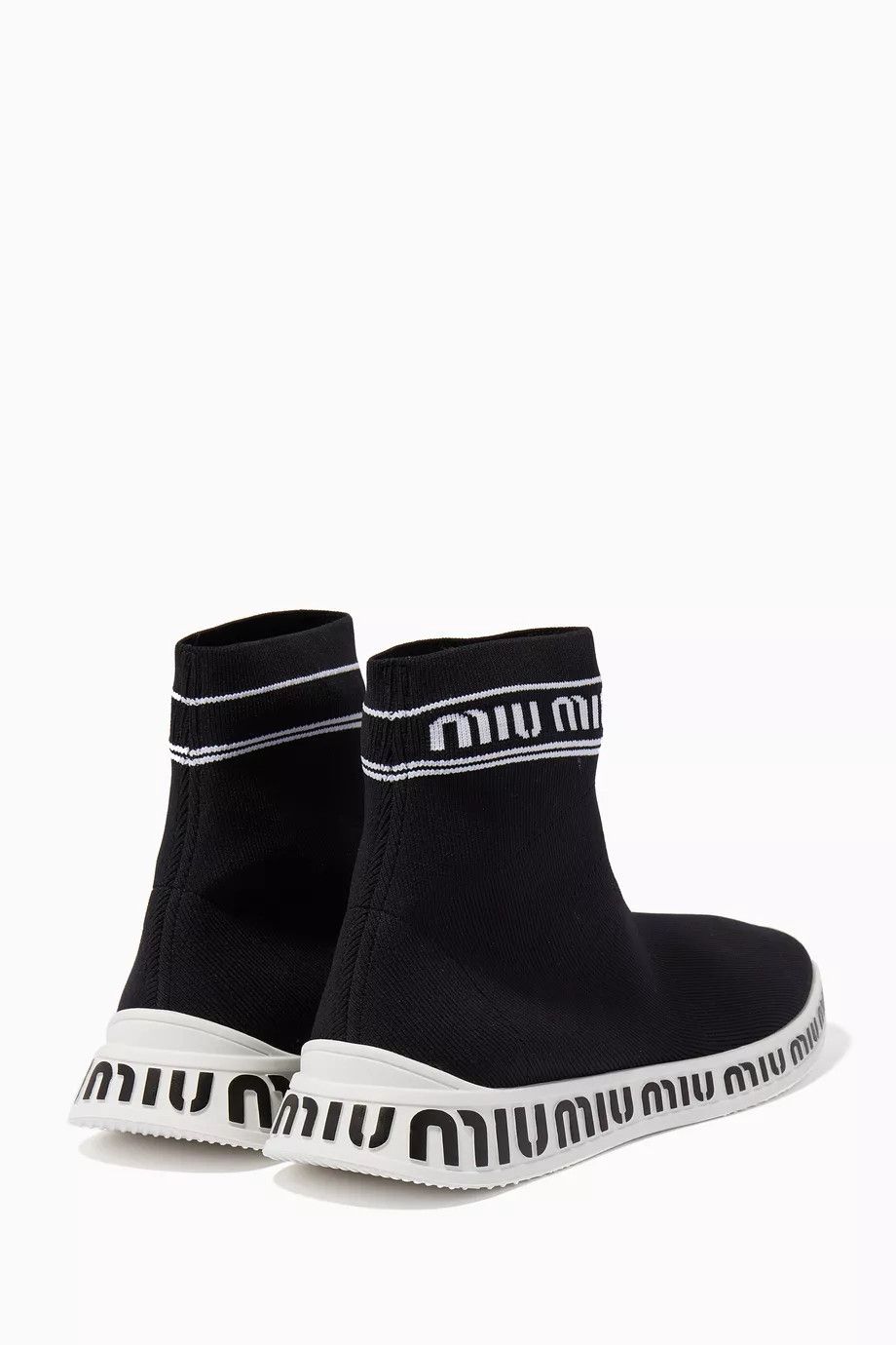 Miu Miu o1la1rc1a0724 Sock Boots in Black Size US 7 / IT 37 - 2 Thumbnail
