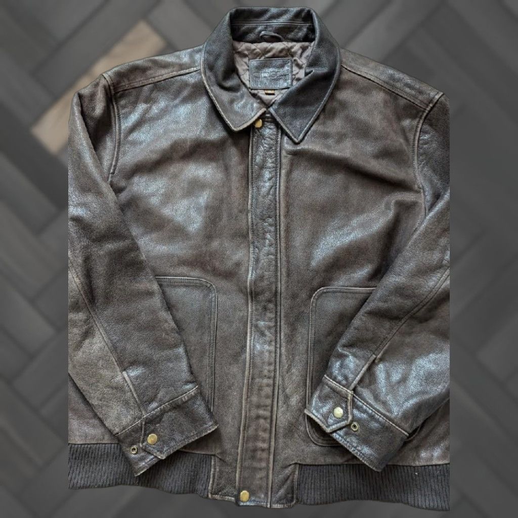 Cherokee VINTAGE motorcycle jacket MEN XL Leather PATINA brown 1990s Y2K Patina Motorcycle Jacket Mens XL Brown Leather 1990s Vintage Size US XL / EU 56 / 4 - 1 Thumbnail