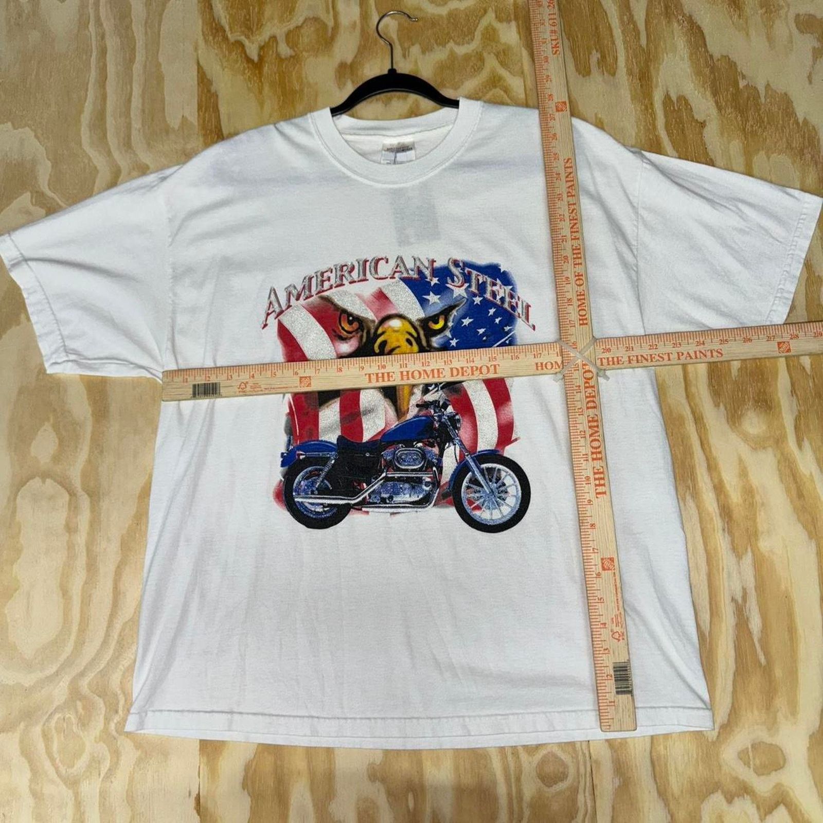 Vintage Vintage y2k american steel motorcycle american flag t-shirt Size US XL / EU 56 / 4 - 3 Thumbnail