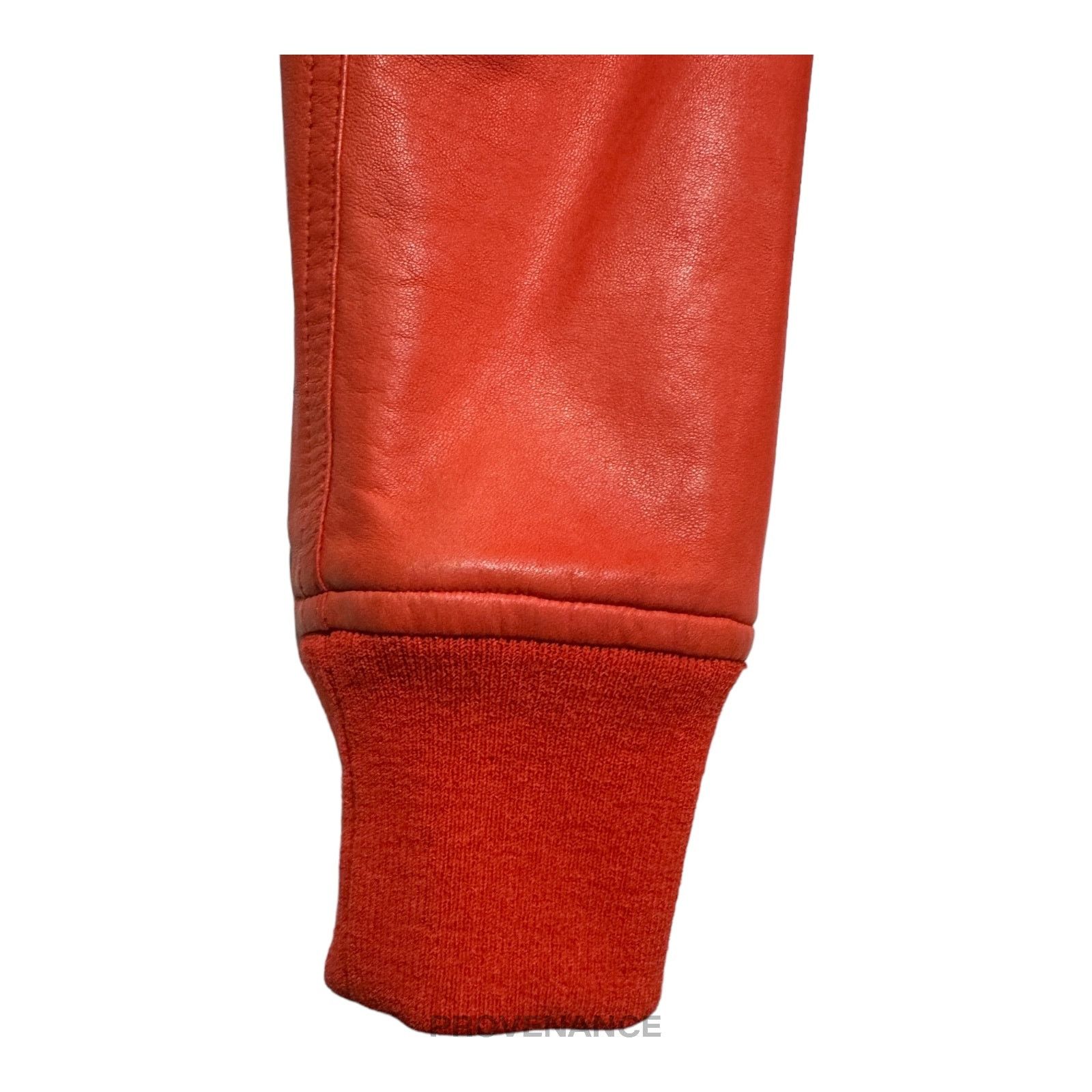 Rick Owens 🔴 Rick Owens Walrus Intarsia Leather Jacket - 50 Red Size US M / EU 48-50 / 2 - 5 Thumbnail