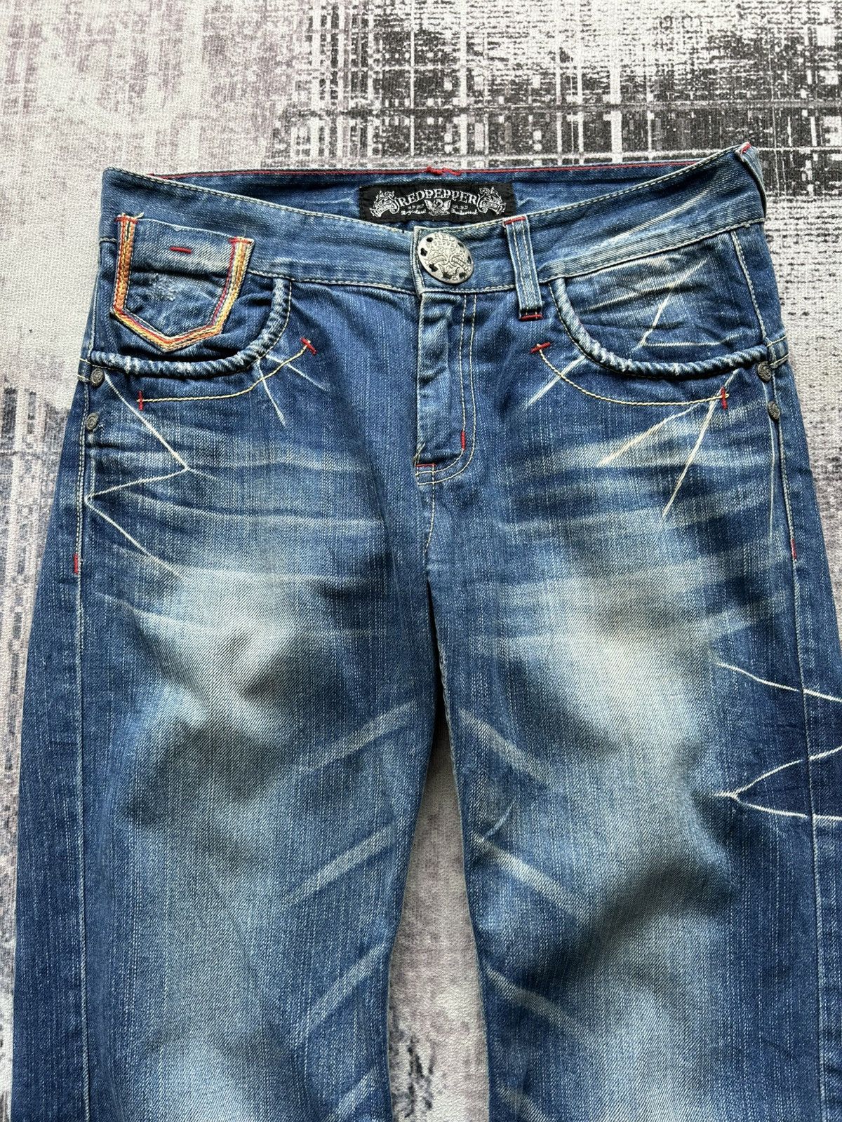 Ed Hardy Red Pepper Punk Embroidrey Jeans Size US 32 / EU 48 - 5 Thumbnail