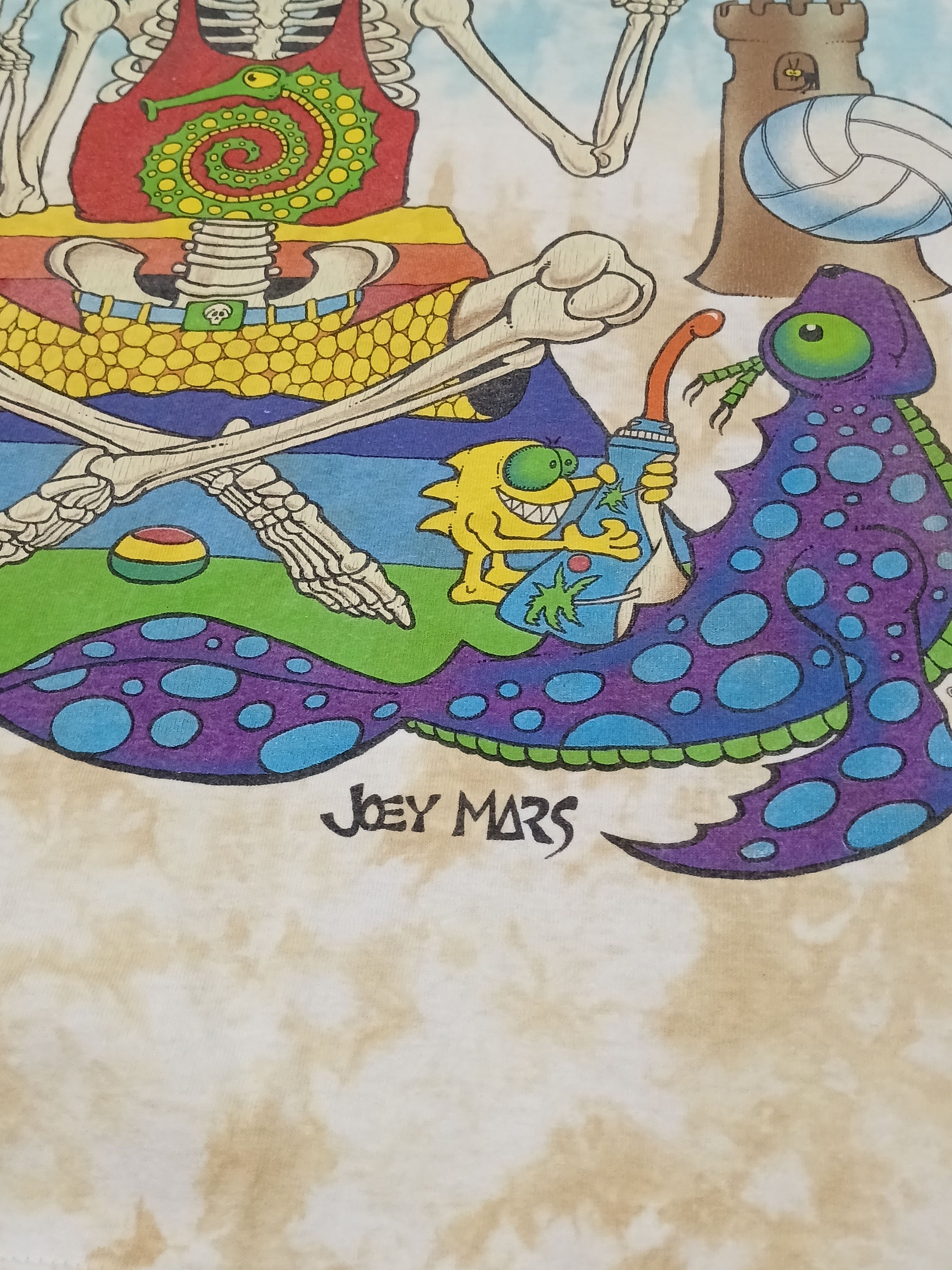 Arts & Science Vintage 90s Liquid Blue Joey Mars Psychedelic Skeleton Surf Size US XL / EU 56 / 4 - 3 Thumbnail
