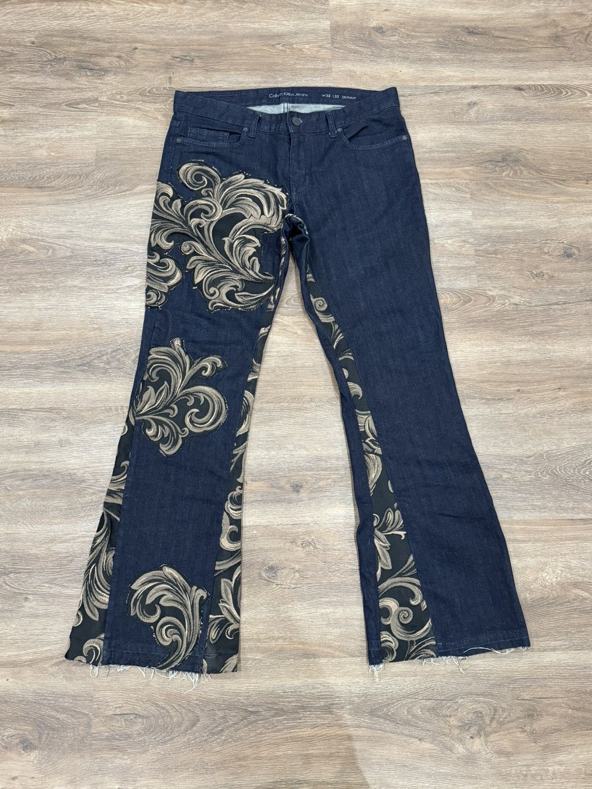 Calvin Klein Calvin Klein Jeans Baroque custom Patchwork Flare Denim Size US 33 - 1 Thumbnail