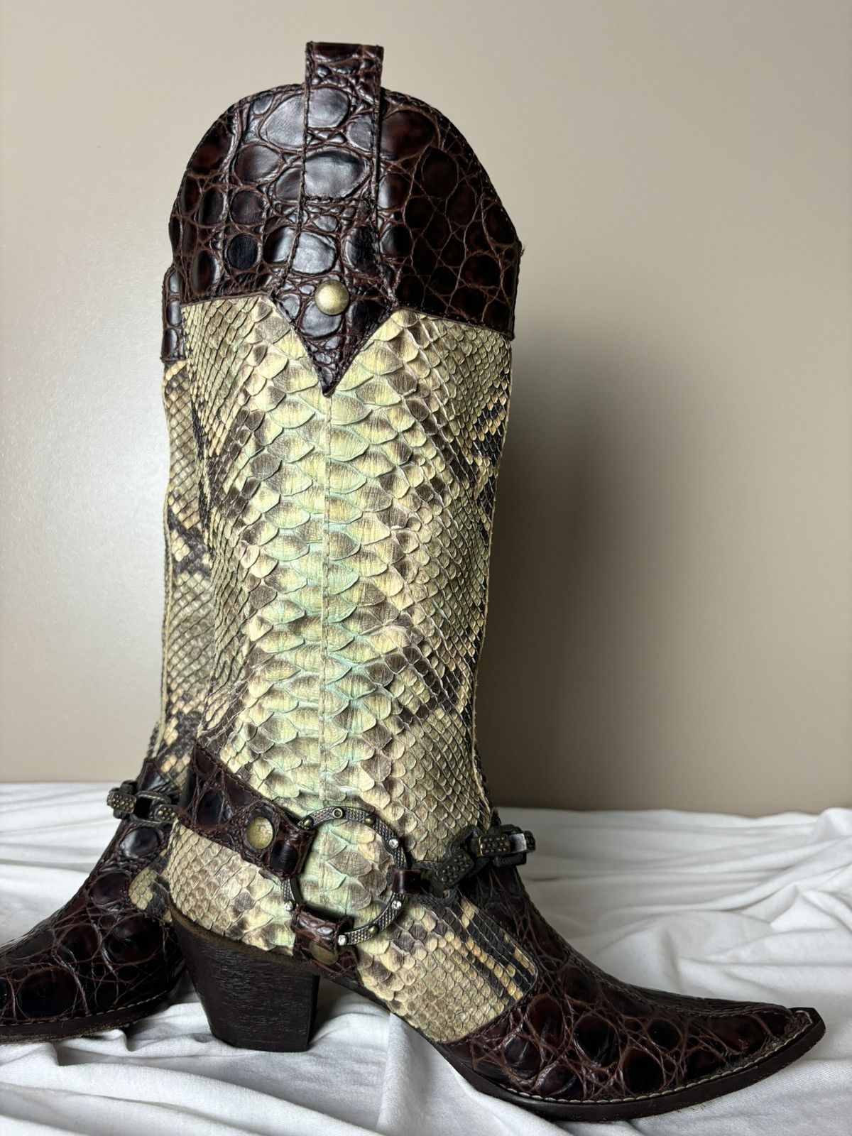 Vintage Real animal skin leather high vintage boots Cossacks Size US 6 / IT 36 - 5 Thumbnail