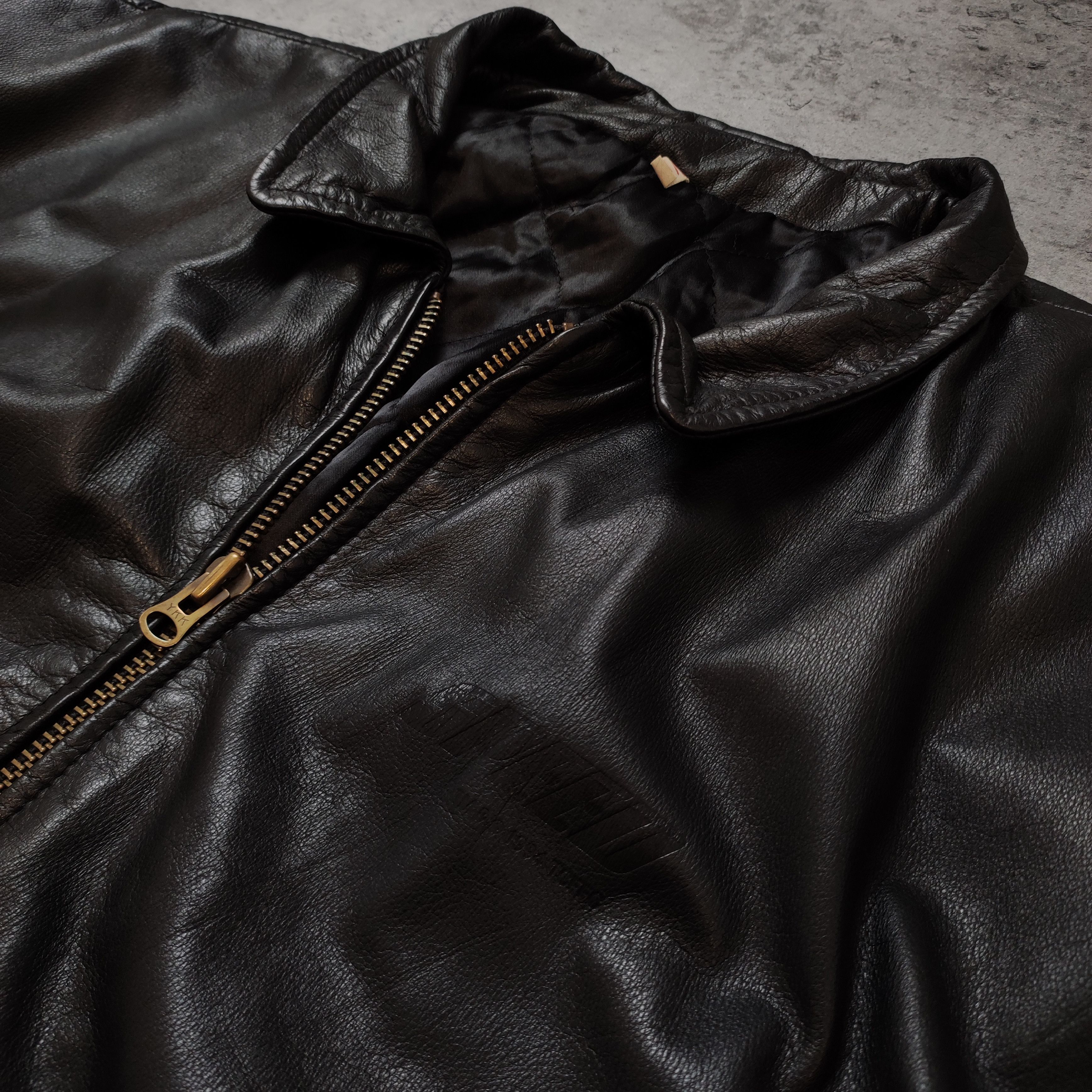 Vintage RARE OG 1994 Speed Heavy Leather Biker Logo Jacket Size US XXL / EU 58 / 5 - 5 Thumbnail