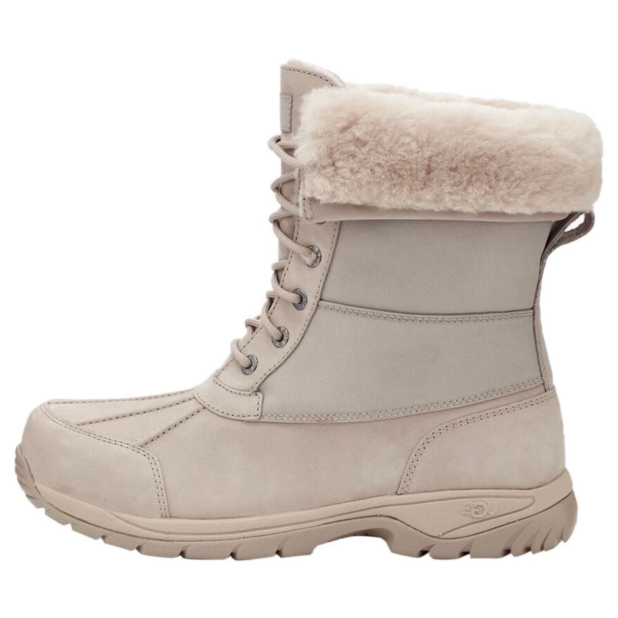 Ugg UGG Men's 14 Butte MONO PUTTY Leather Fur Snow Boots 1120979 Size US 14 / EU 47 - 1 Thumbnail