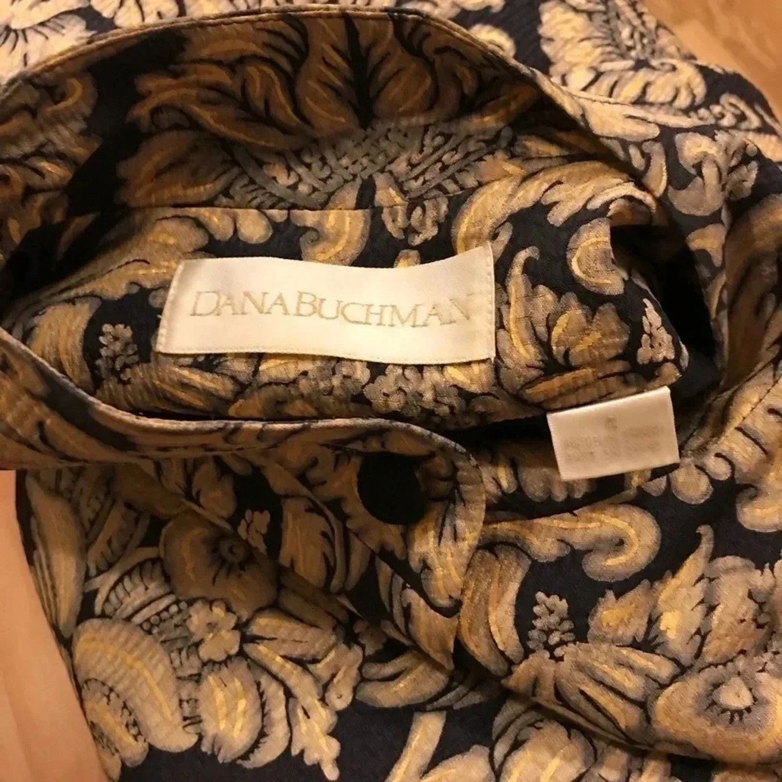 Other Dana Buchman Silk Floral Damask Long Jacket Coat Size S / US 4 / IT 40 - 4 Thumbnail