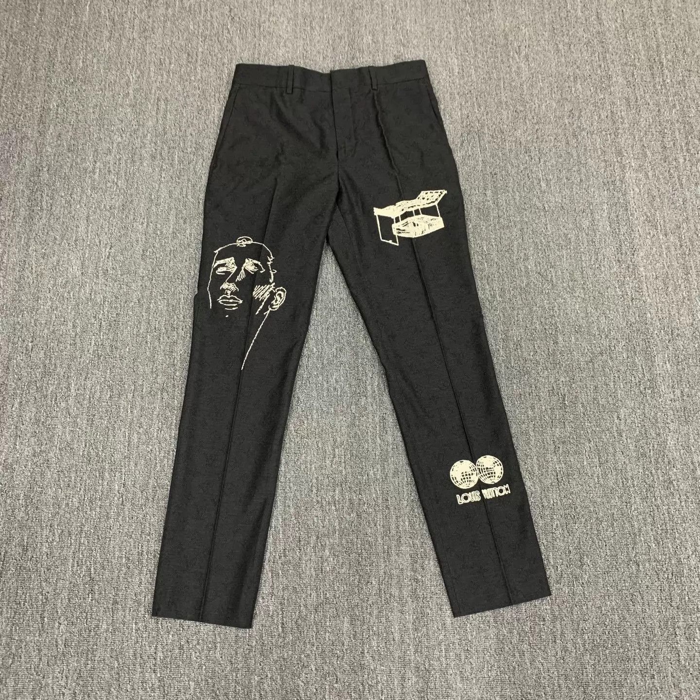 Louis Vuitton Black Printed Casual Pants Size 30 Size US 30 / EU 46 - 1 Thumbnail