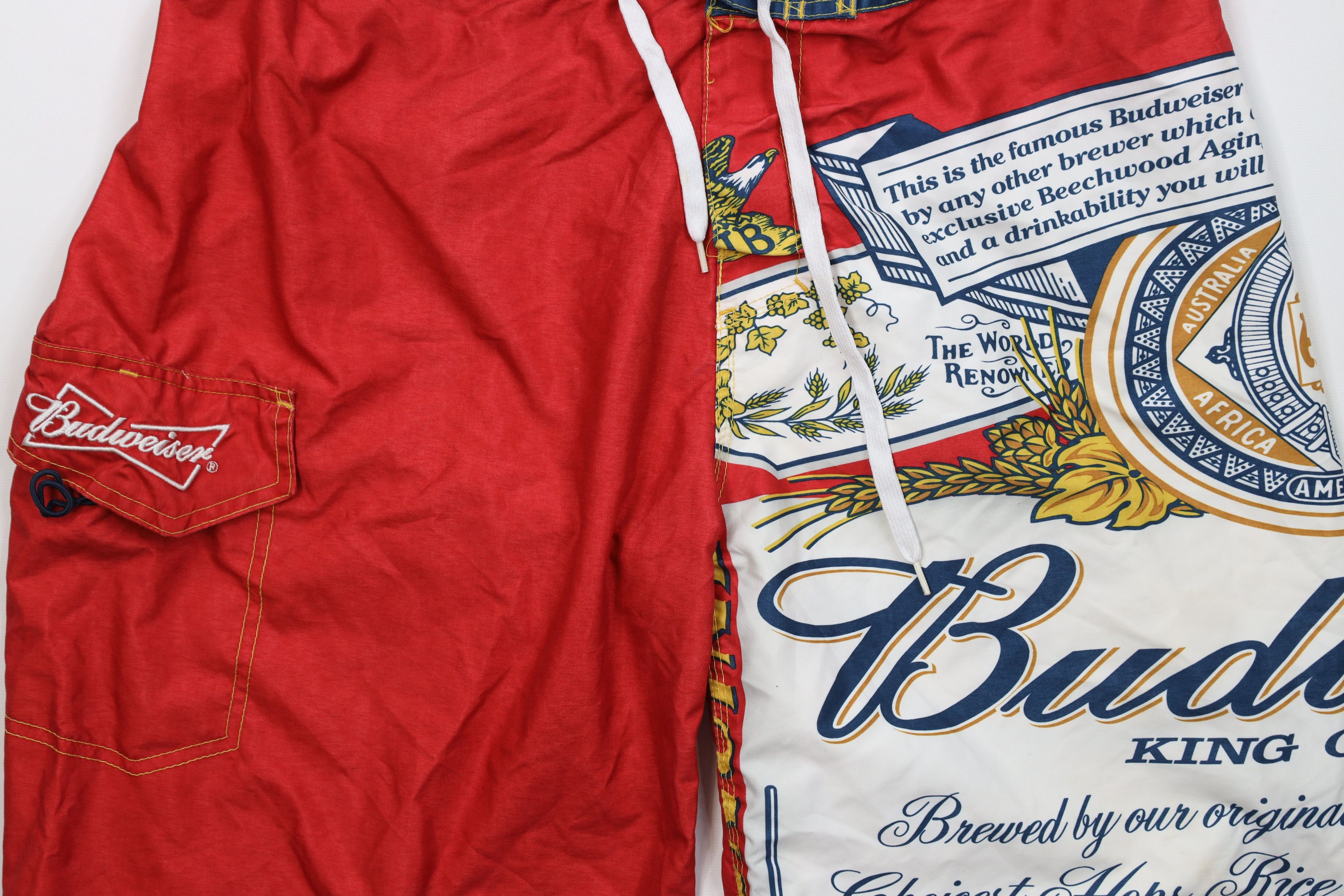 Budweiser Vintage Y2K Anheuser Busch Budweiser Board Shorts Trunks Size US 38 / EU 54 - 3 Thumbnail