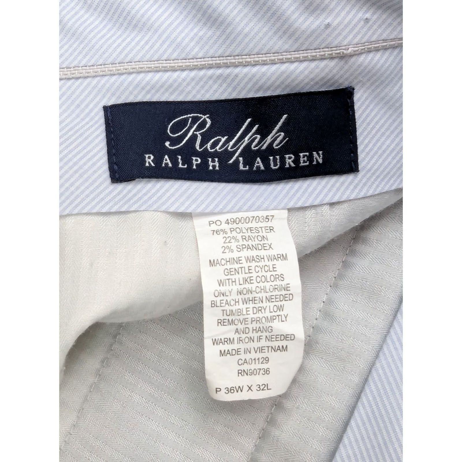 Ralph Lauren RALPH LAUREN Dress Pants Men Gray Flat Front Straight Leg 36x32 Fits 37x32 Size US 37 - 7 Thumbnail