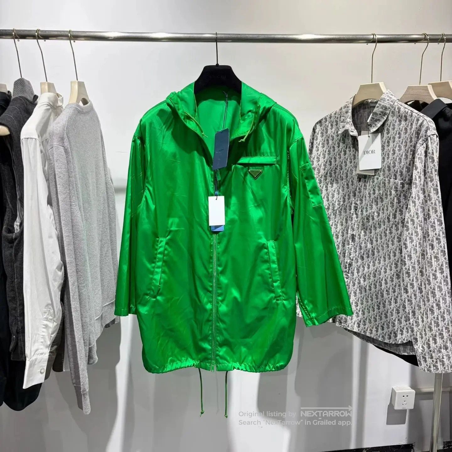 Prada Prada Green Nylon Hooded Zip Jacket M Size US M / EU 48-50 / 2 - 1 Thumbnail
