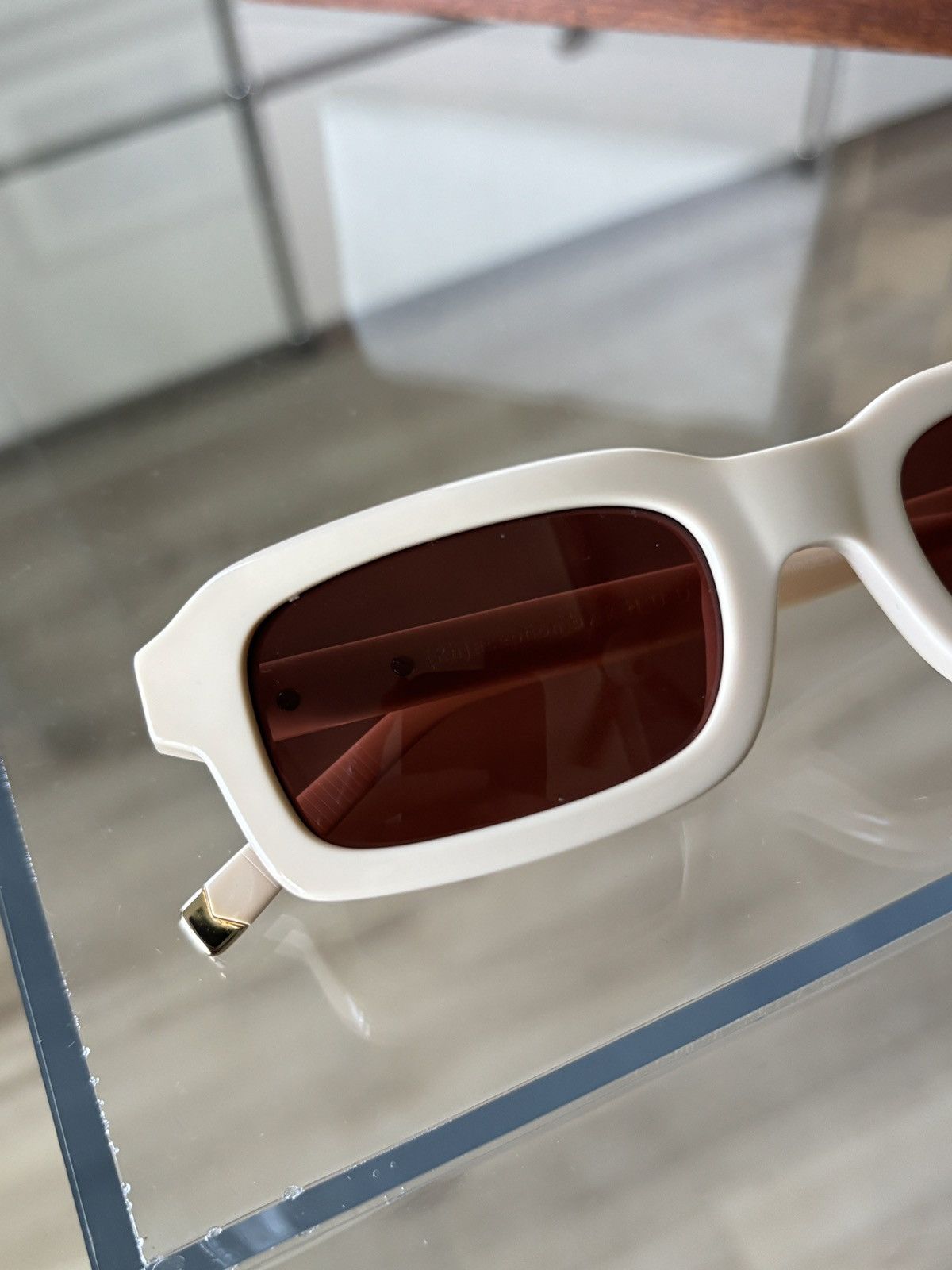 Rhude RHUDE - CREAM STEVE FRAME SUNGLASSES Size ONE SIZE - 10 Thumbnail