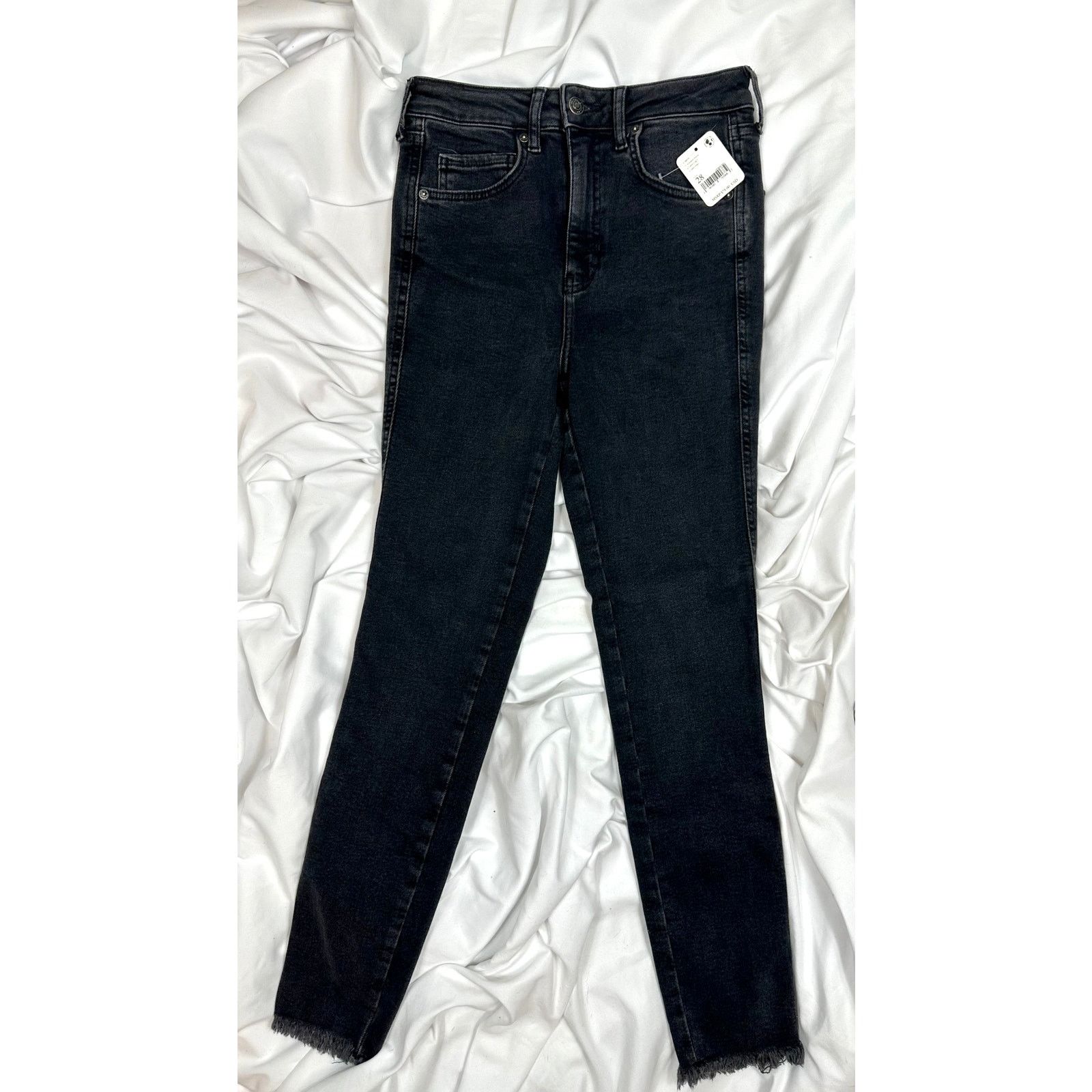 Free People Free People High Rise Raw Hem Skinny Jeans Black 30 Size 30" / US 8 / IT 44 - 9 Thumbnail